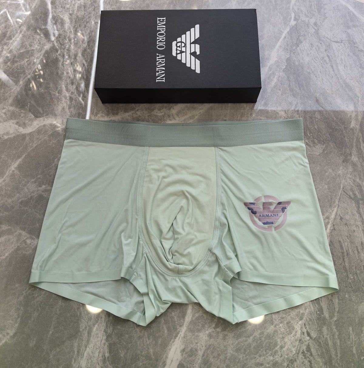 Emporio Armani Dark Grey Small Round Emblem Boxer Briefs, image 2