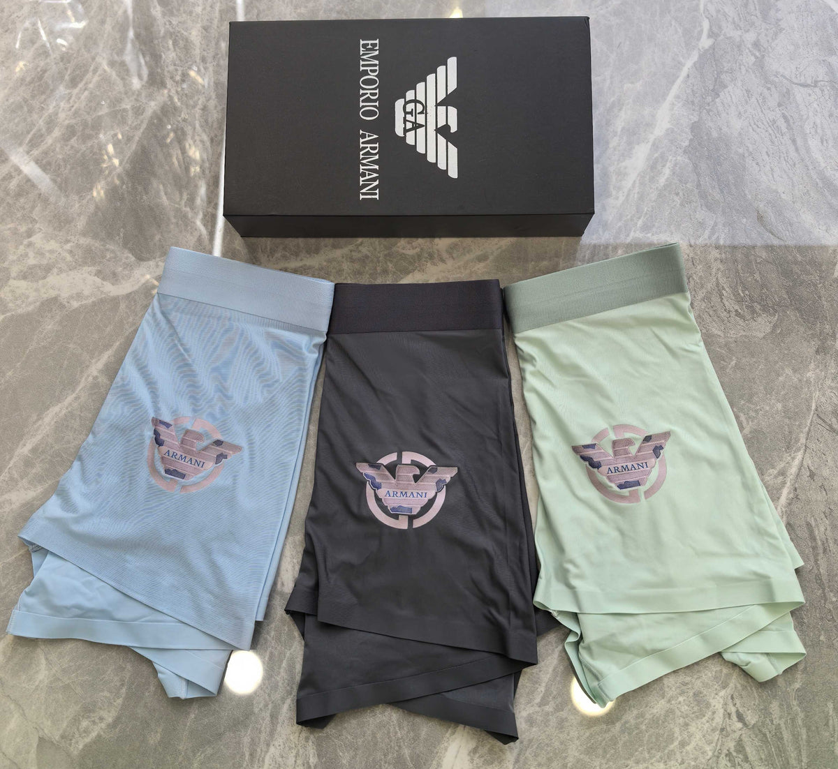 Emporio Armani Dark Grey Small Round Emblem Boxer Briefs, image 6