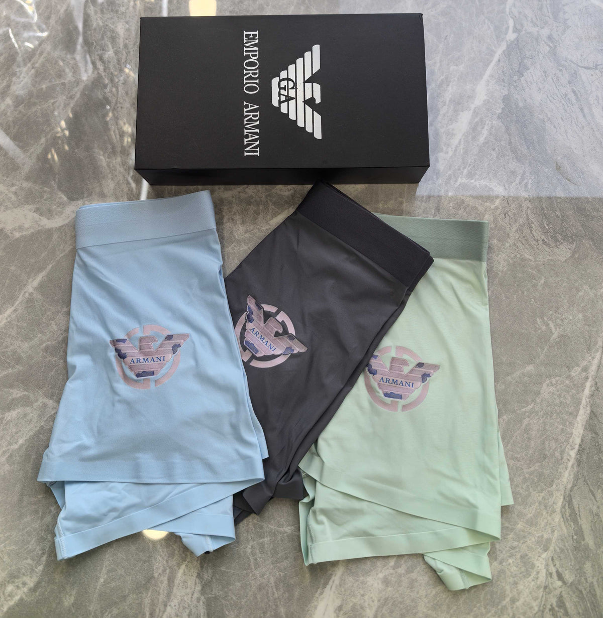 Emporio Armani Dark Grey Small Round Emblem Boxer Briefs, image 7
