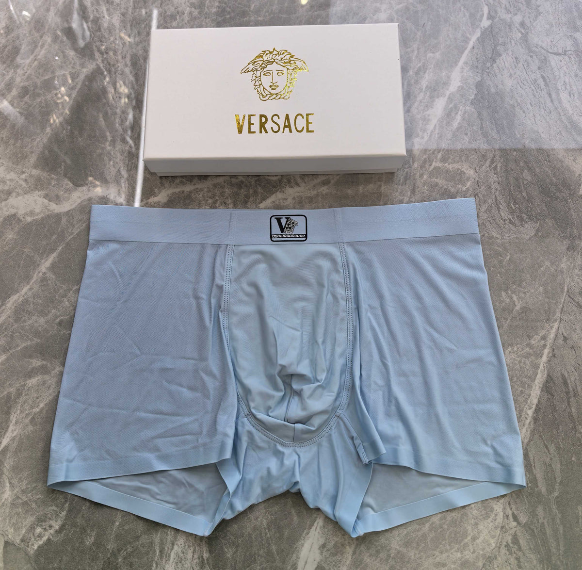 Versace Black Small Square Waist Mark Boxer Briefs, image 9