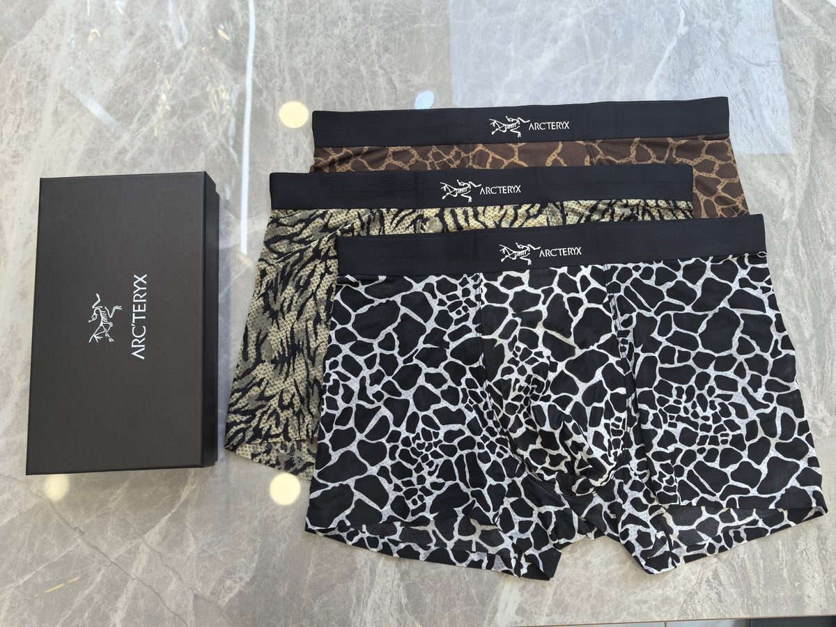 Arc'teryx Black White Irregular Line Pattern Boxer Briefs, image 4