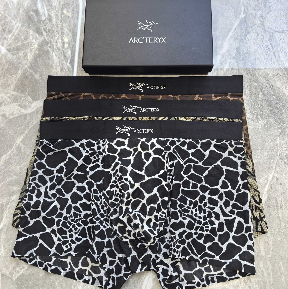 Arc'teryx Black White Irregular Line Pattern Boxer Briefs, image 5