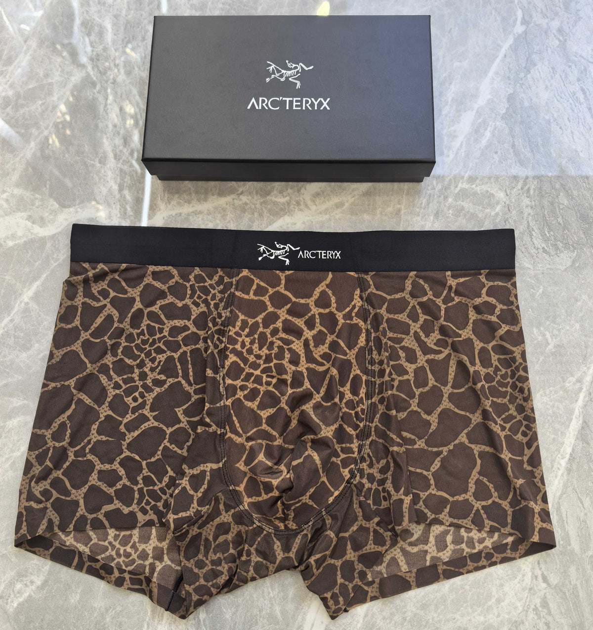 Arc'teryx Black White Irregular Line Pattern Boxer Briefs, image 3