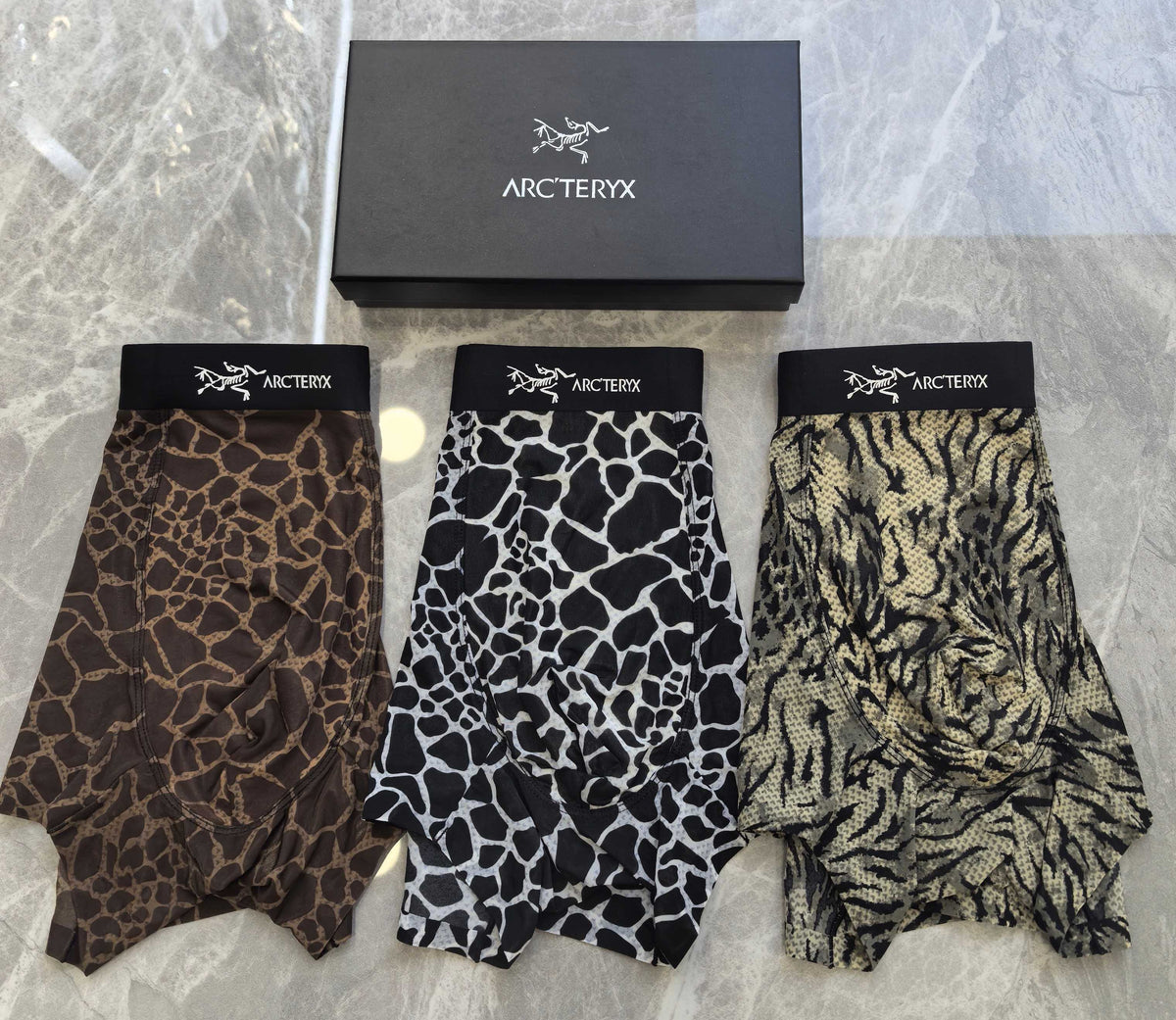 Arc'teryx Black White Irregular Line Pattern Boxer Briefs, image 7