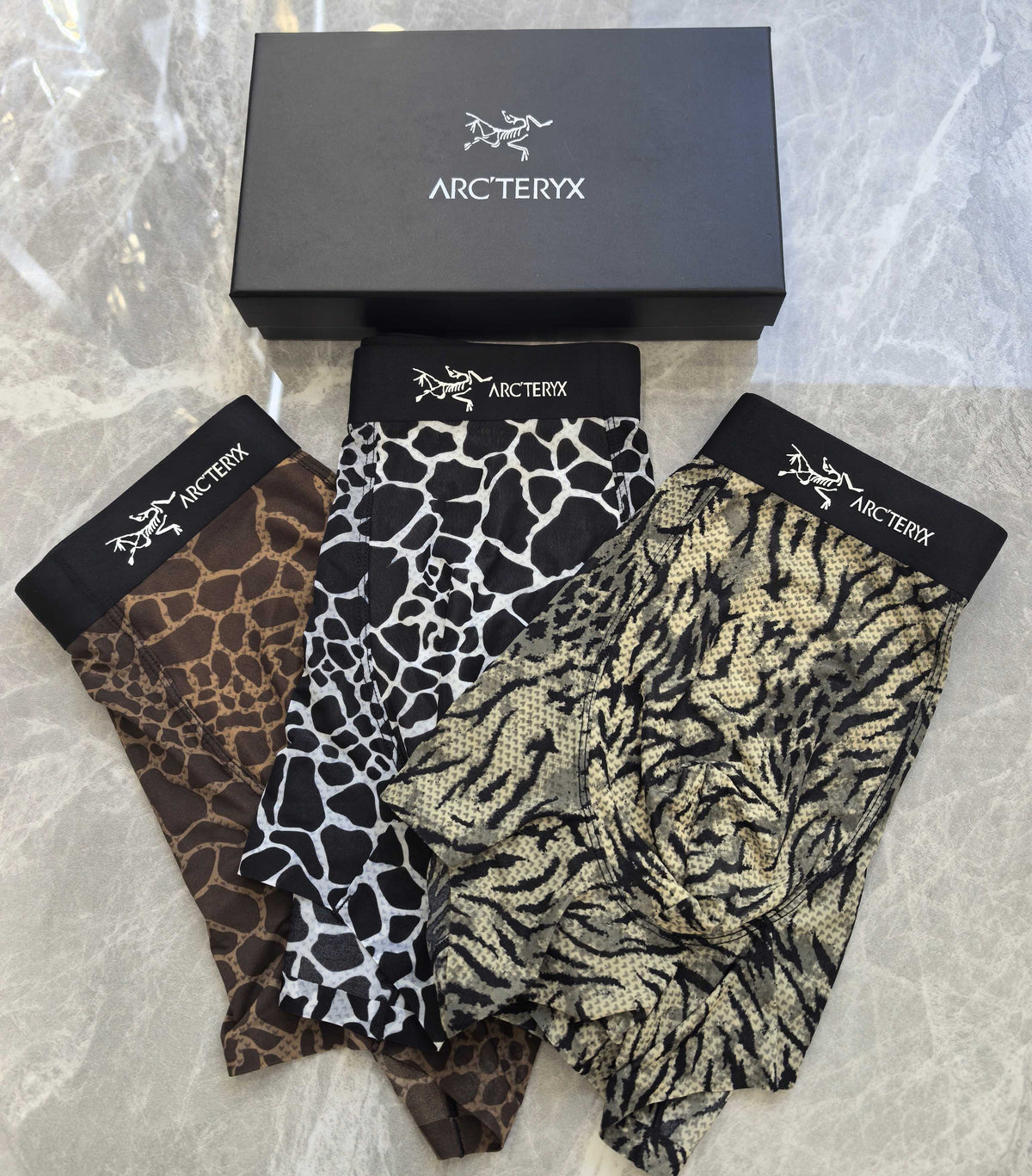 Arc'teryx Black White Irregular Line Pattern Boxer Briefs, image 8