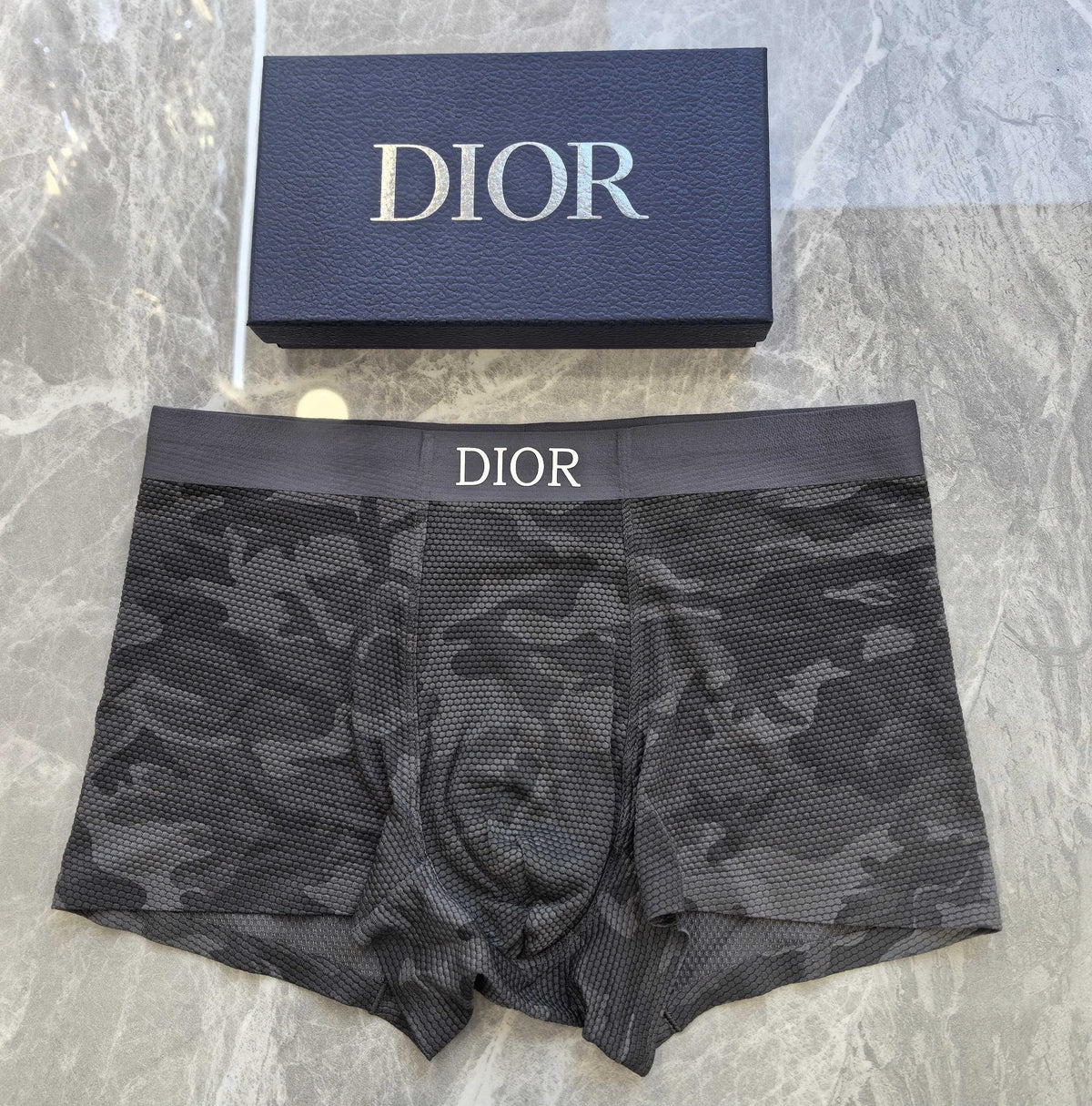 Dior Dark Grey Tonal Camouflage Boxer Briefs, image 1