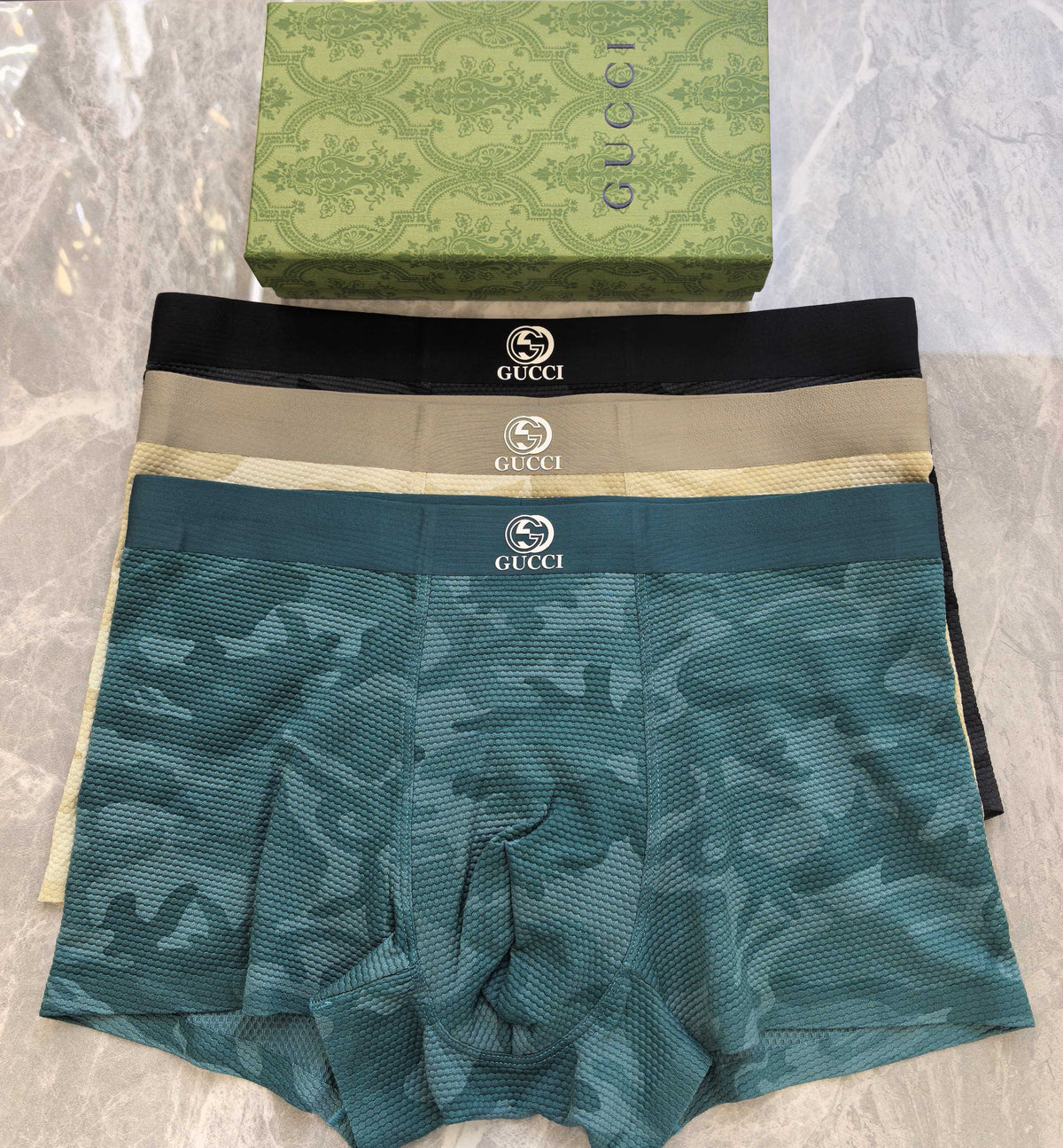 Gucci Beige Camouflage Tonal Waist Boxer Briefs, image 3