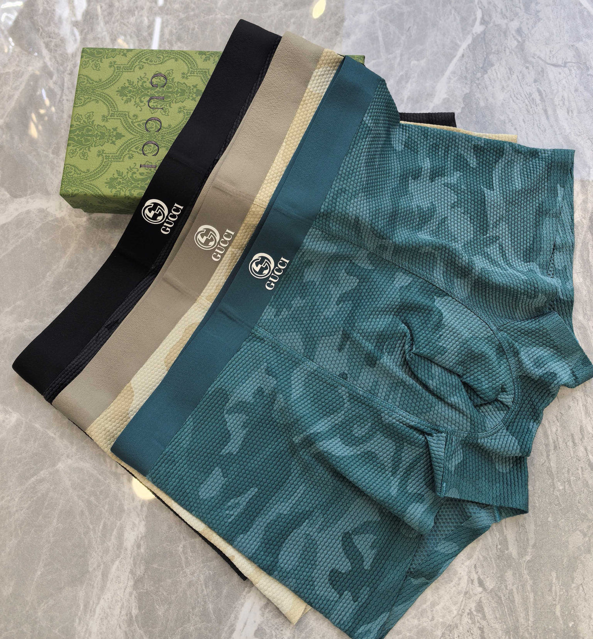 Gucci Beige Camouflage Tonal Waist Boxer Briefs, image 4