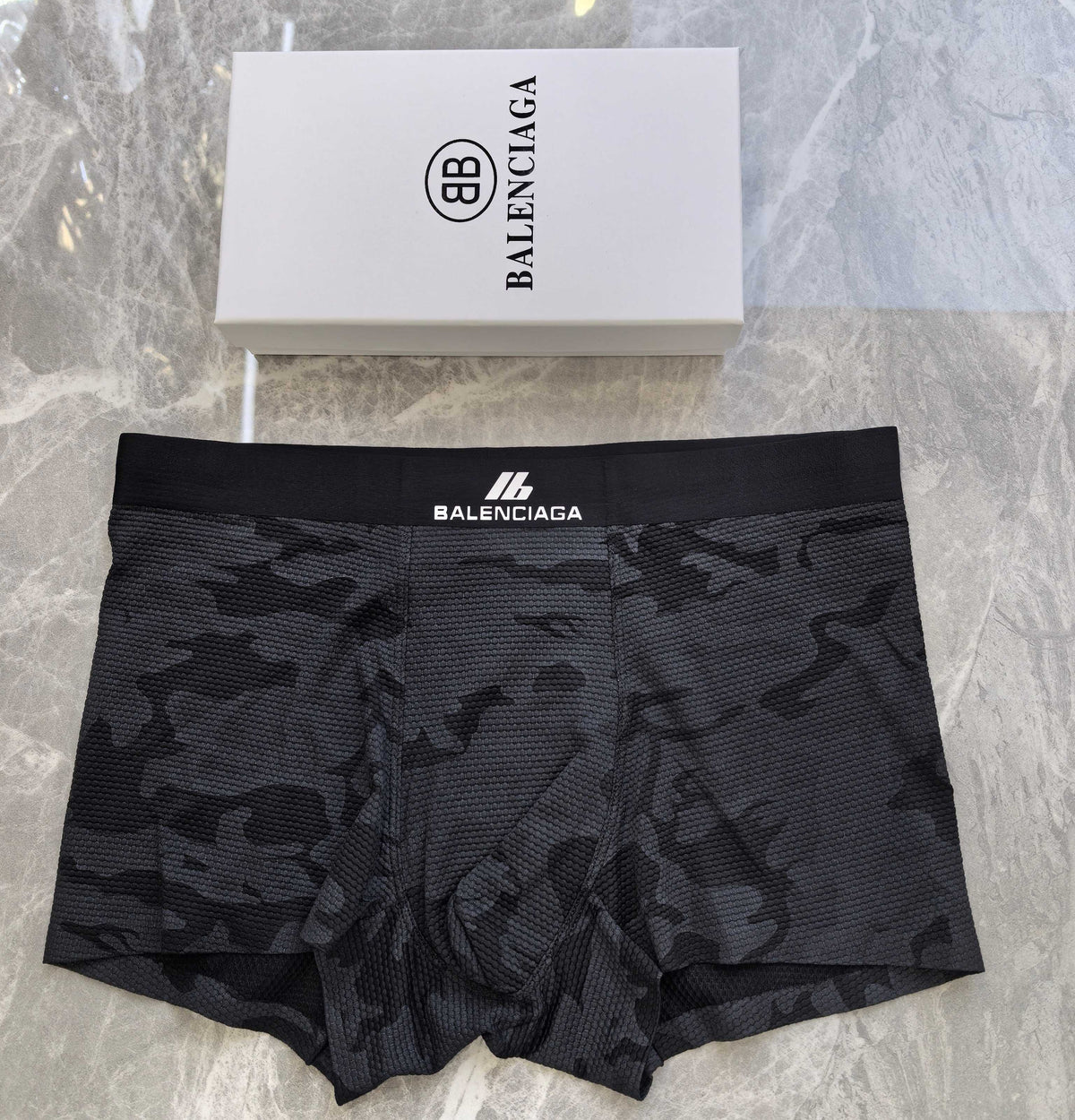 Balenciaga Black Tonal Camouflage Boxer Briefs, image 1