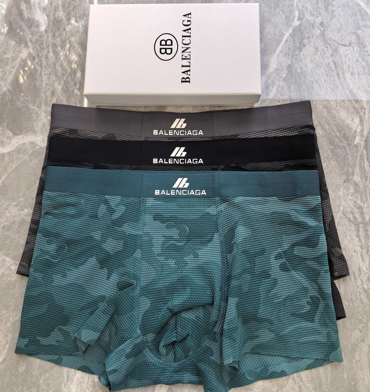 Balenciaga Black Tonal Camouflage Boxer Briefs, image 4