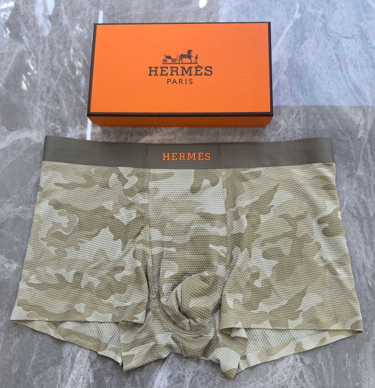 Hermès Dark Grey Camouflage Boxer Briefs, image 3