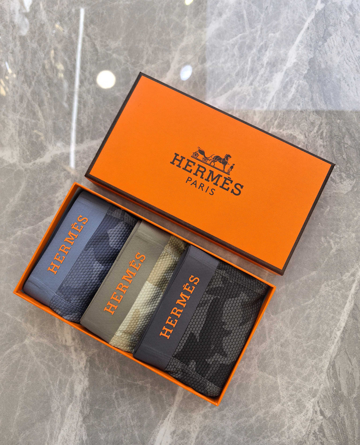 Hermès Dark Grey Camouflage Boxer Briefs, image 5