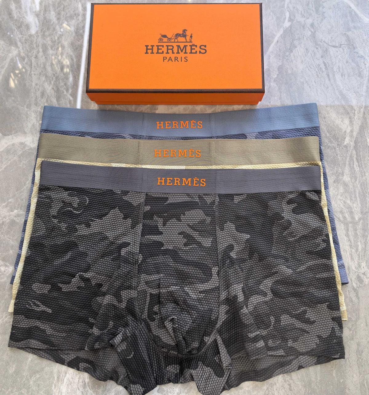 Hermès Dark Grey Camouflage Boxer Briefs, image 6