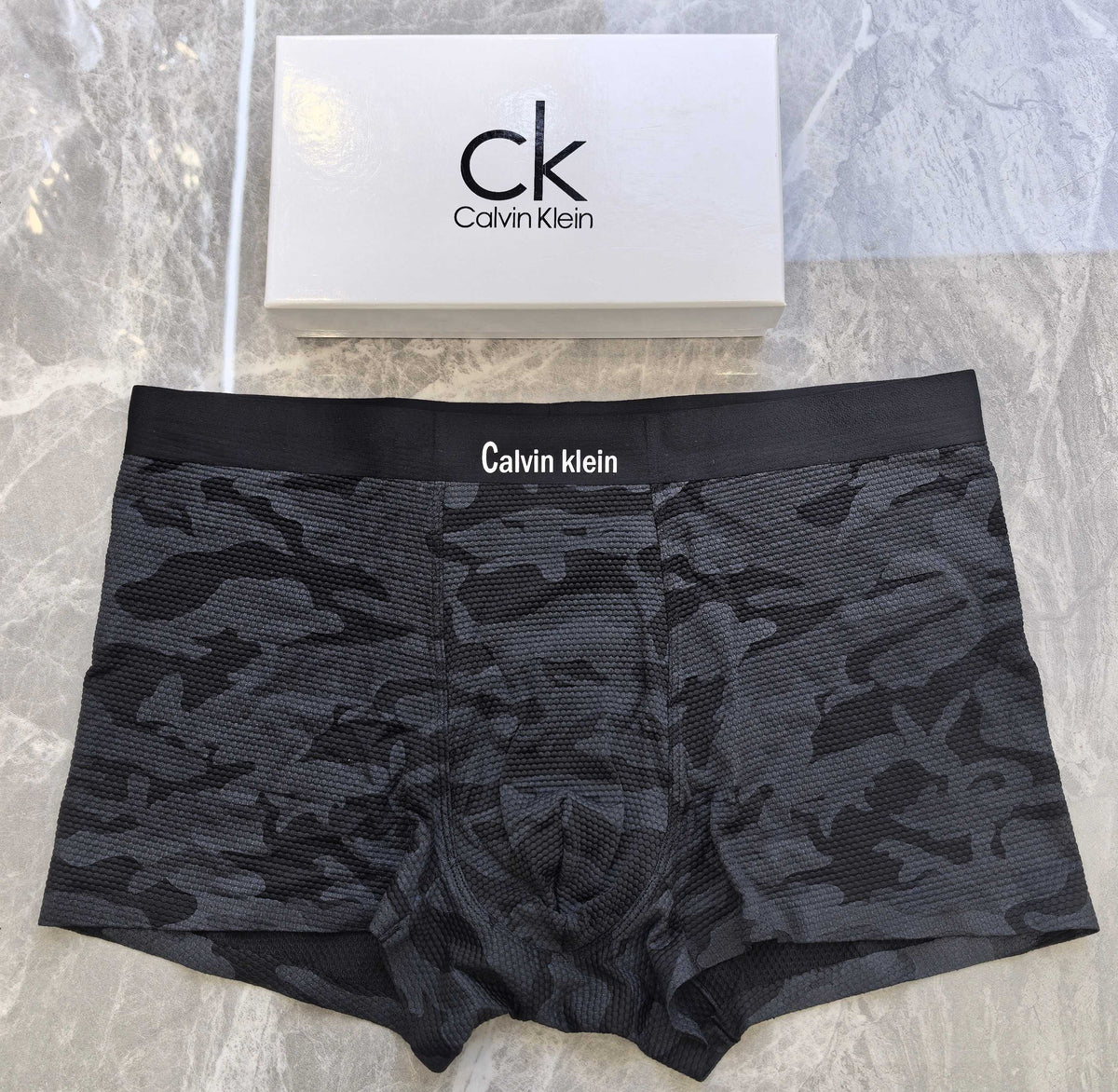 Calvin Klein Black Tonal Camouflage Boxer Briefs, image 1