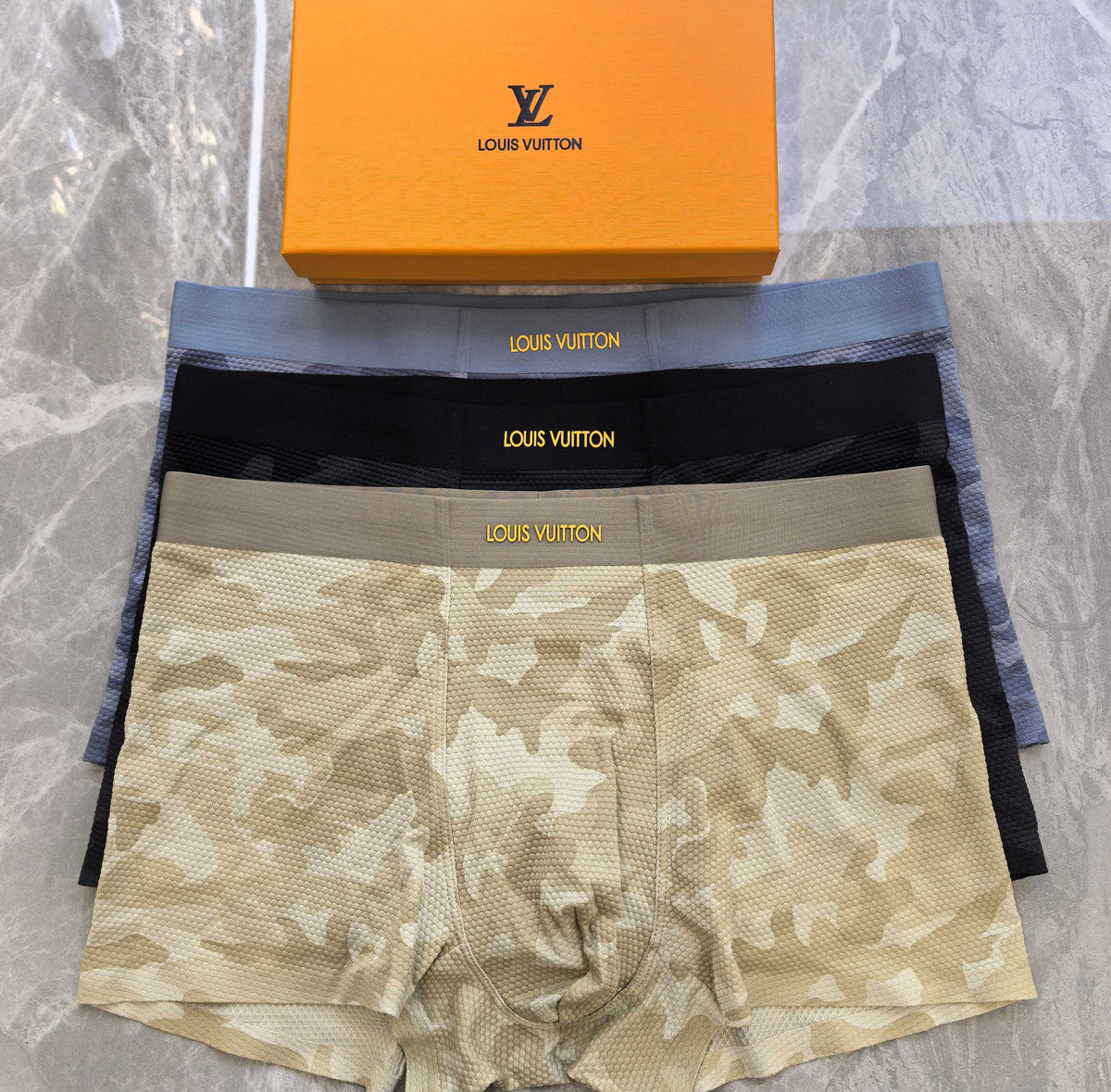 Louis Vuitton Beige Camouflage Pattern Boxer Briefs, image 4