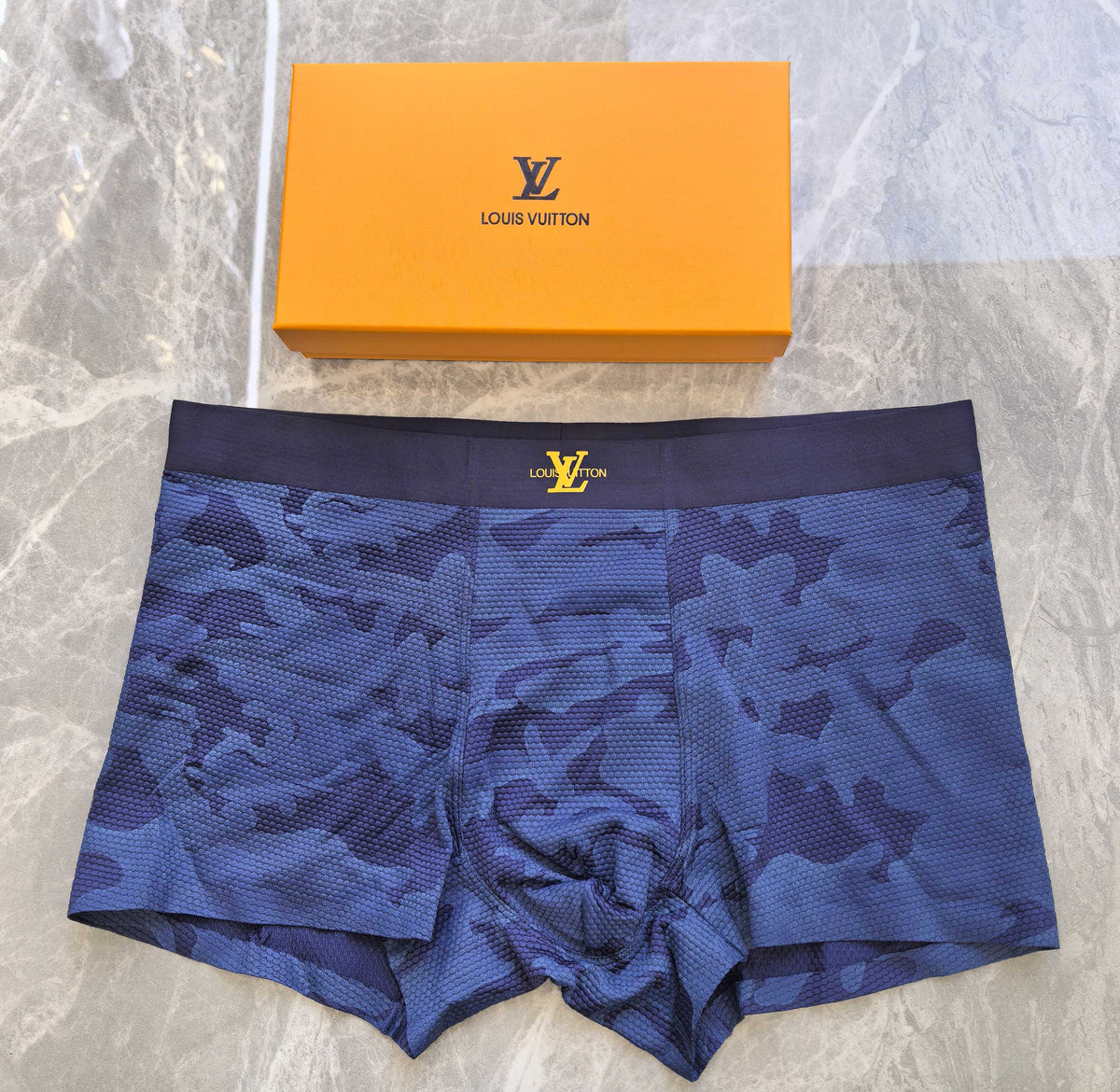 Louis Vuitton Grey Blue Tonal Camouflage Boxer Briefs, image 2