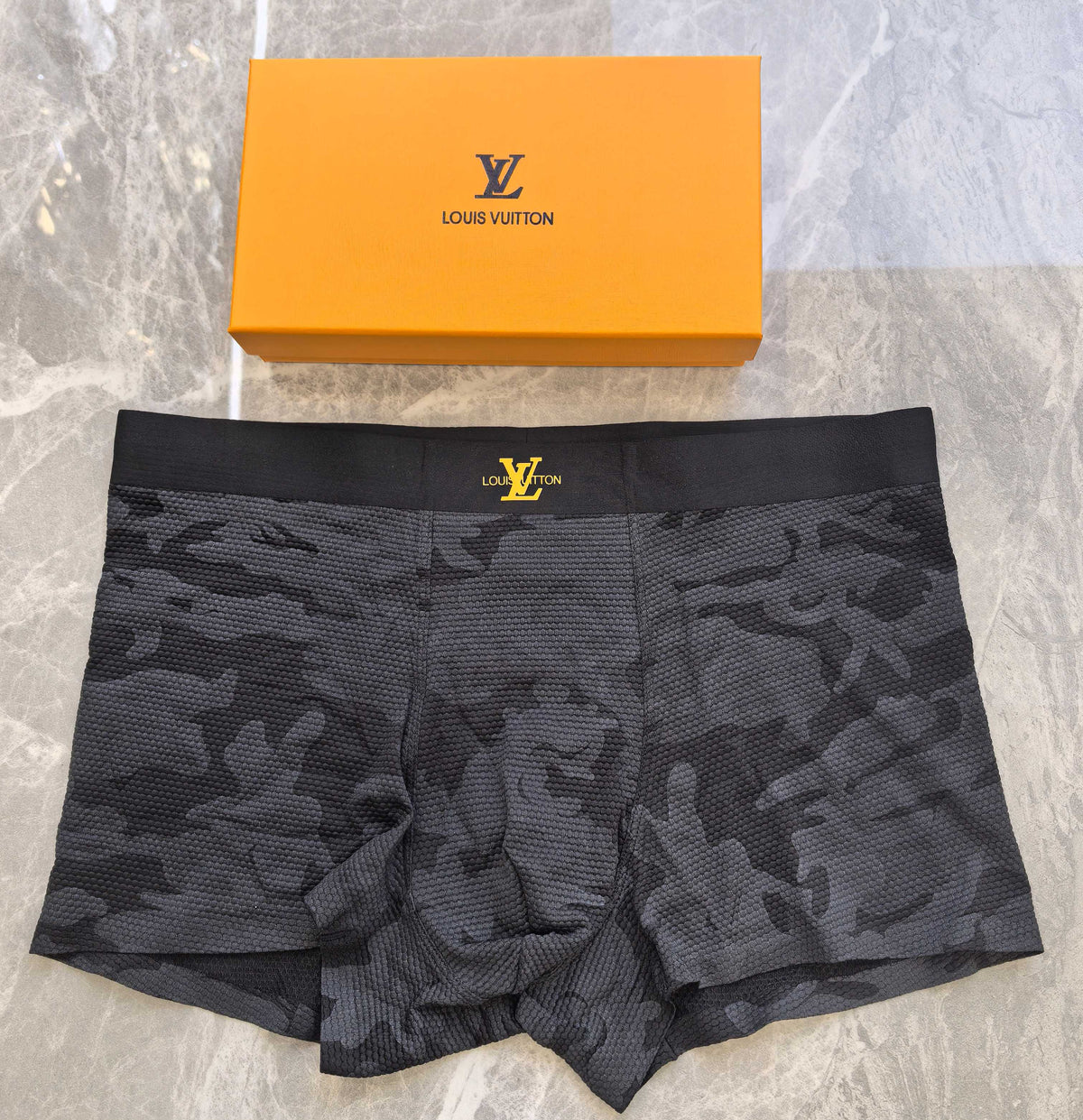 Louis Vuitton Grey Blue Tonal Camouflage Boxer Briefs, image 3