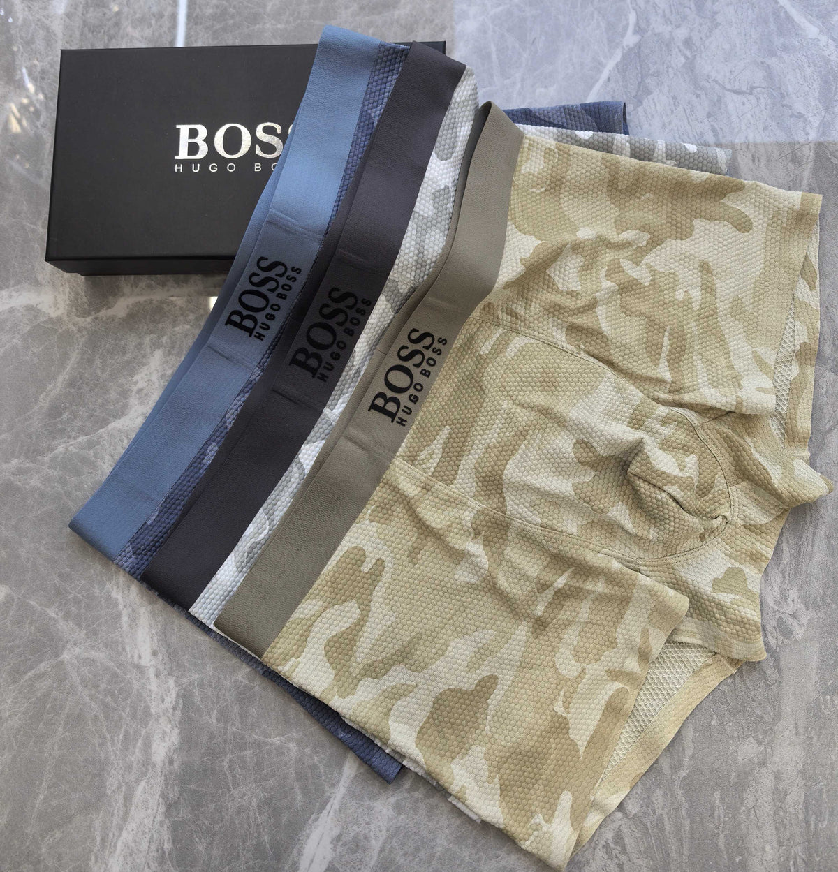 BOSS Grey Camouflage Boxer Briefs, gallery image 5