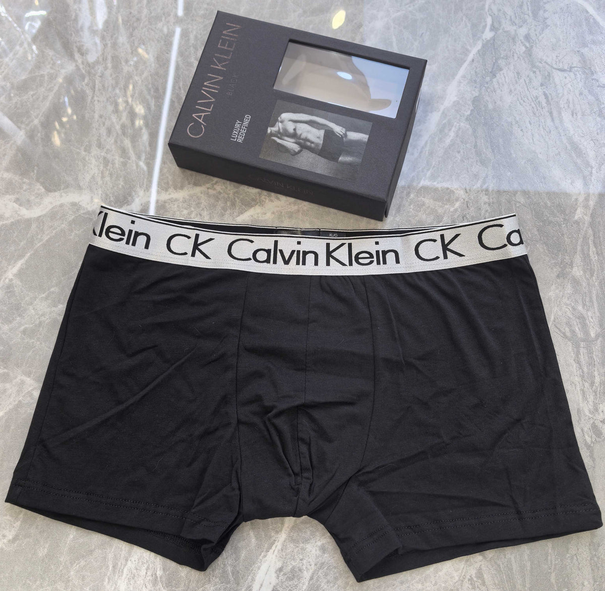 Calvin Klein White Grey Monogram Waistband Boxer Briefs, image 2