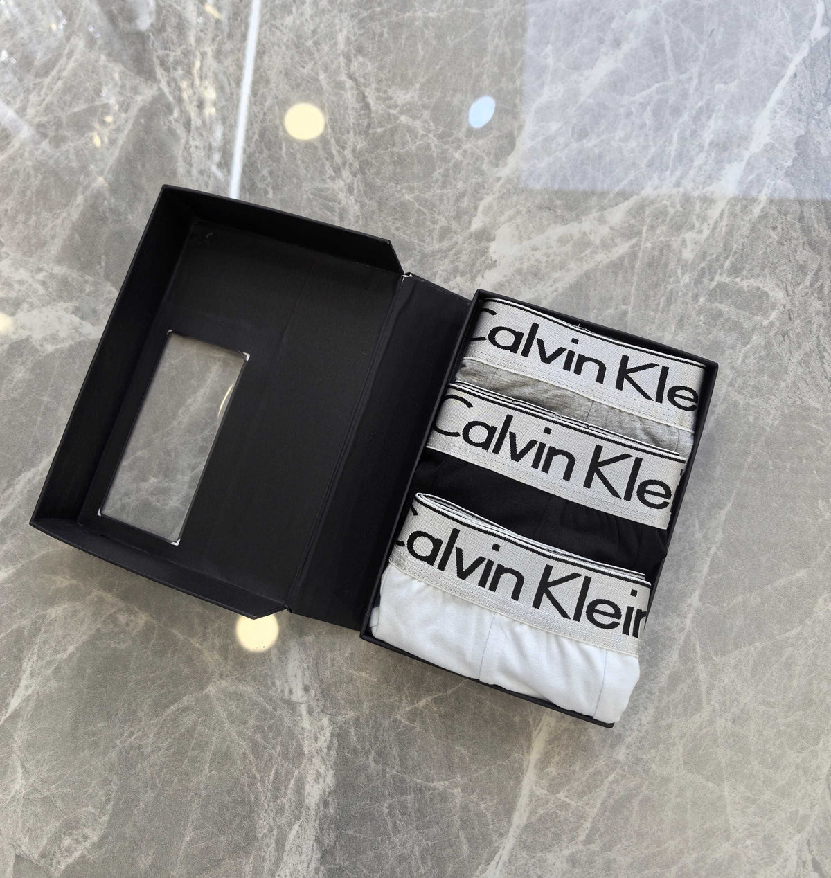 Calvin Klein White Grey Monogram Waistband Boxer Briefs, image 6