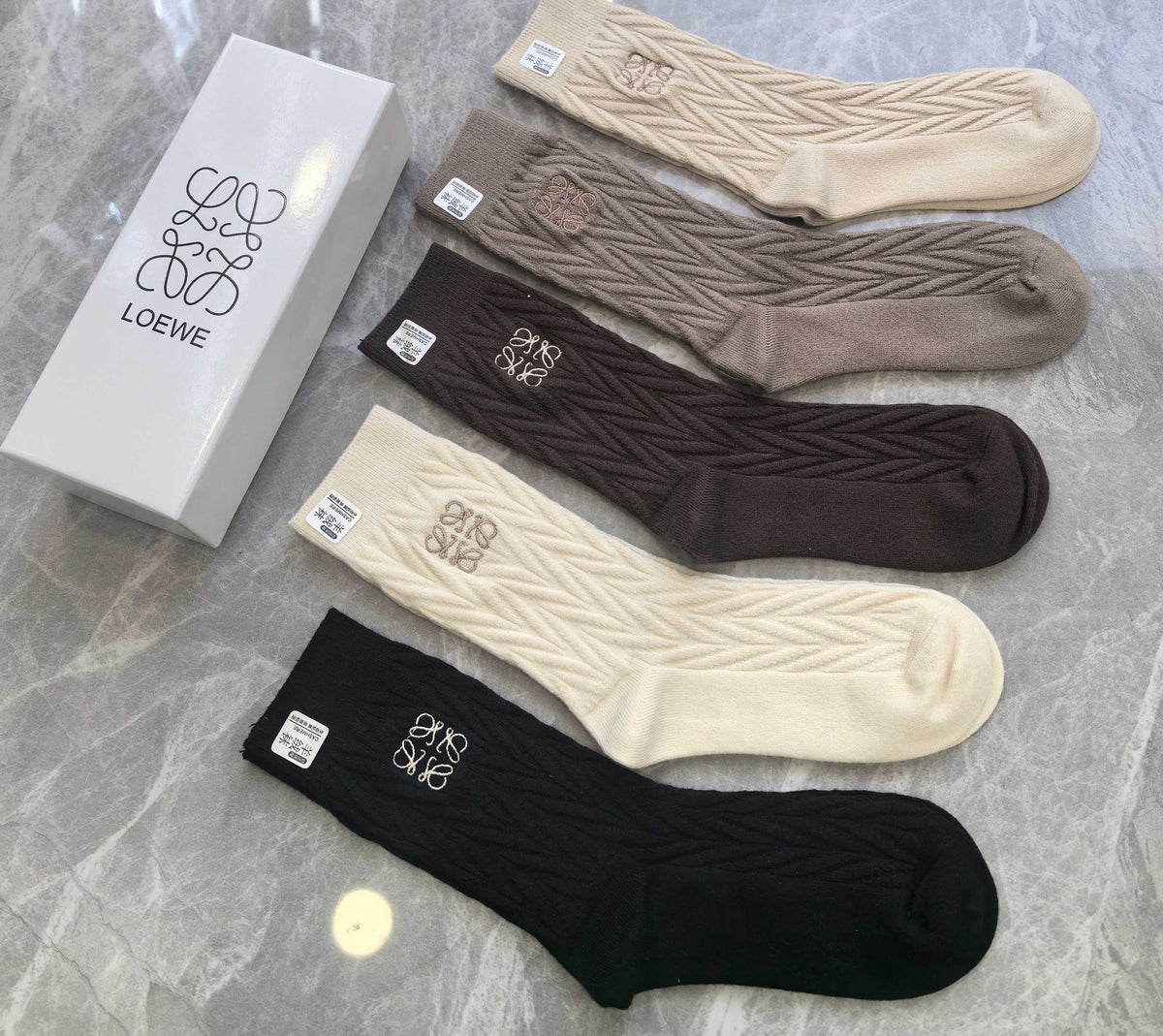 LOEWE Anagram Neutral Cuff Socks, gallery image 6