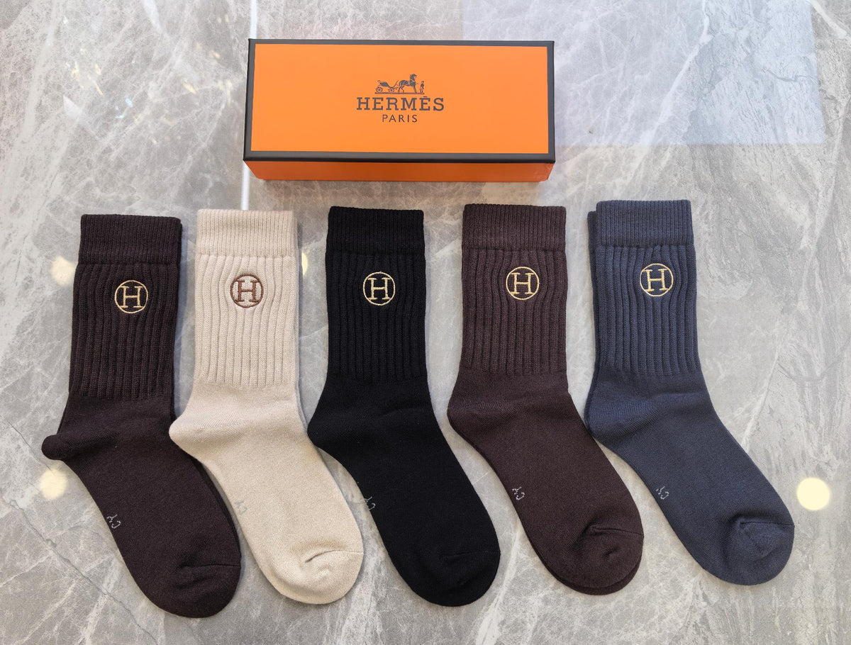 Hermès Neutral Small H Wide Bands Ankle Socks, image 3