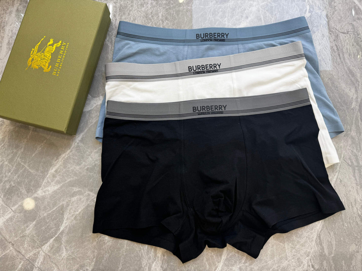 Burberry Boxed Grey Black White Wordmark Bands Boxer Briefs, image 7