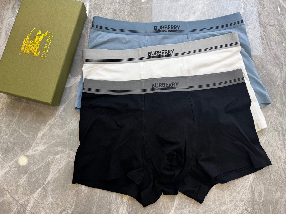 Burberry Boxed Grey Black White Wordmark Bands Boxer Briefs, image 8