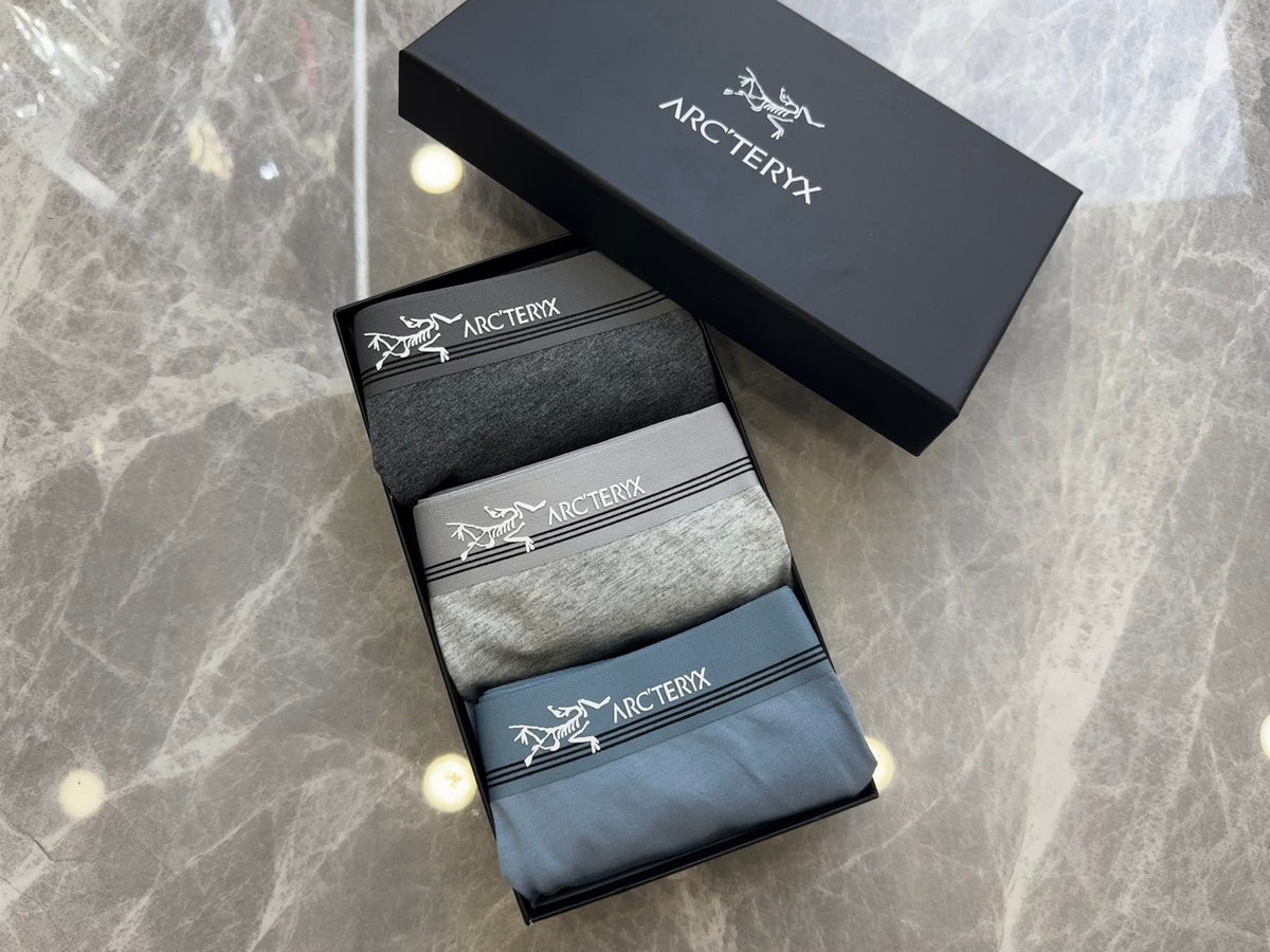 Arc'teryx Boxed Grey Blue Pattern Boxer Briefs, image 1