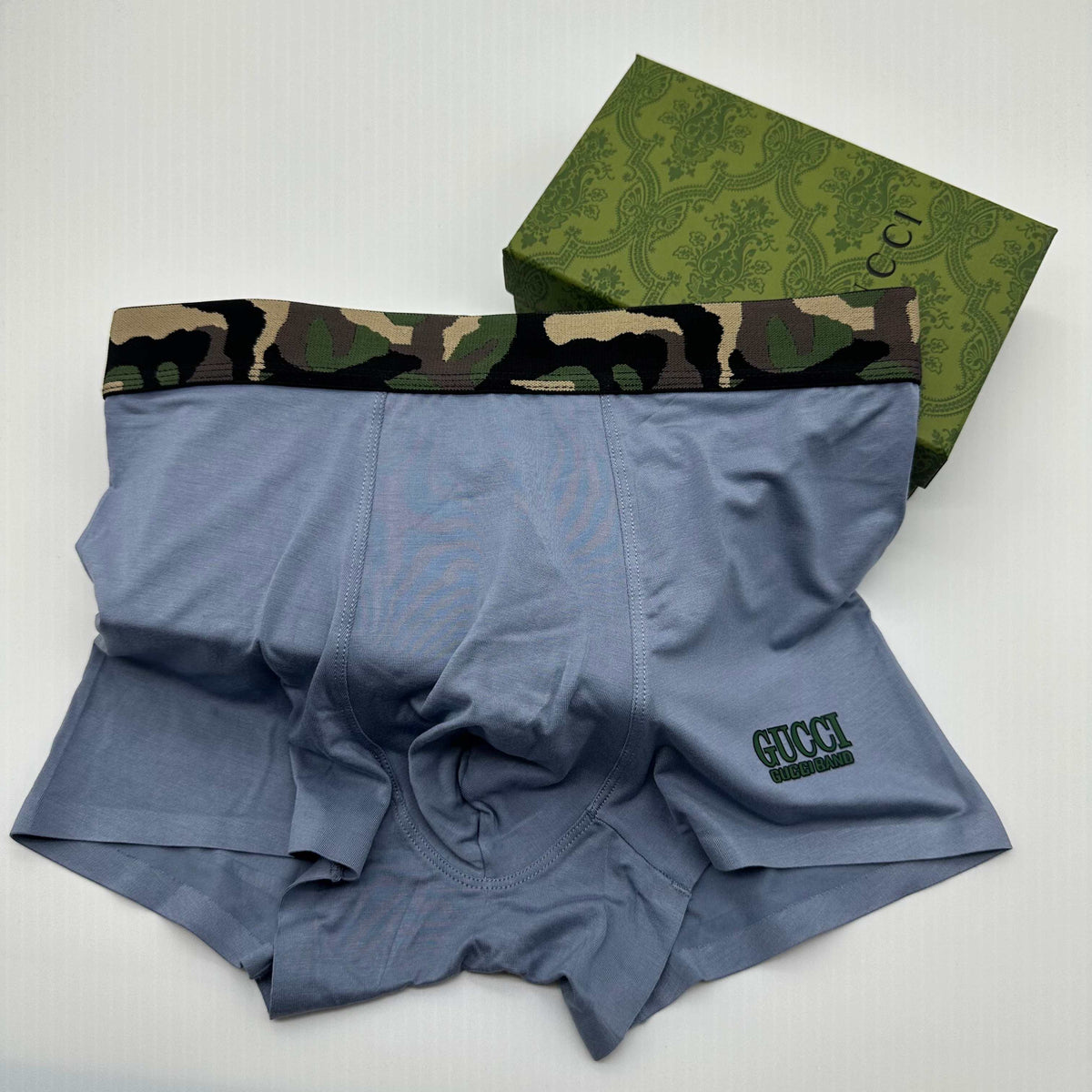 Gucci Grey Blue Camouflage Waistband Boxer Briefs, image 6