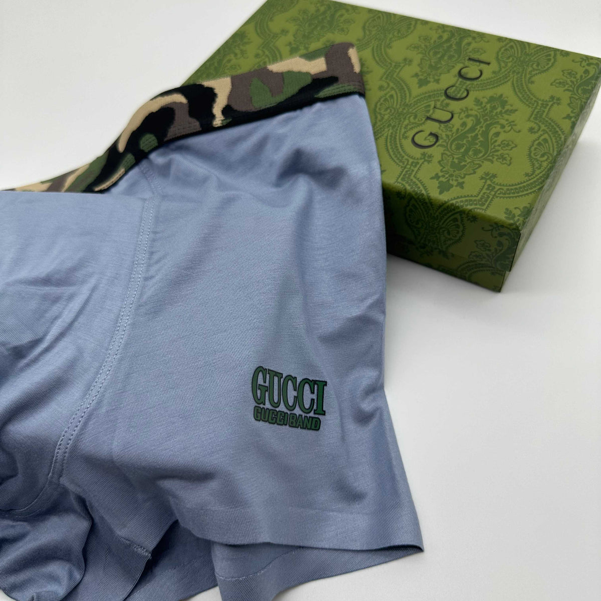 Gucci Grey Blue Camouflage Waistband Boxer Briefs, image 5