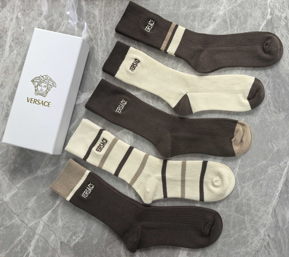 Versace Boxed Grey Cream Brown Face Boxer Briefs, image 3