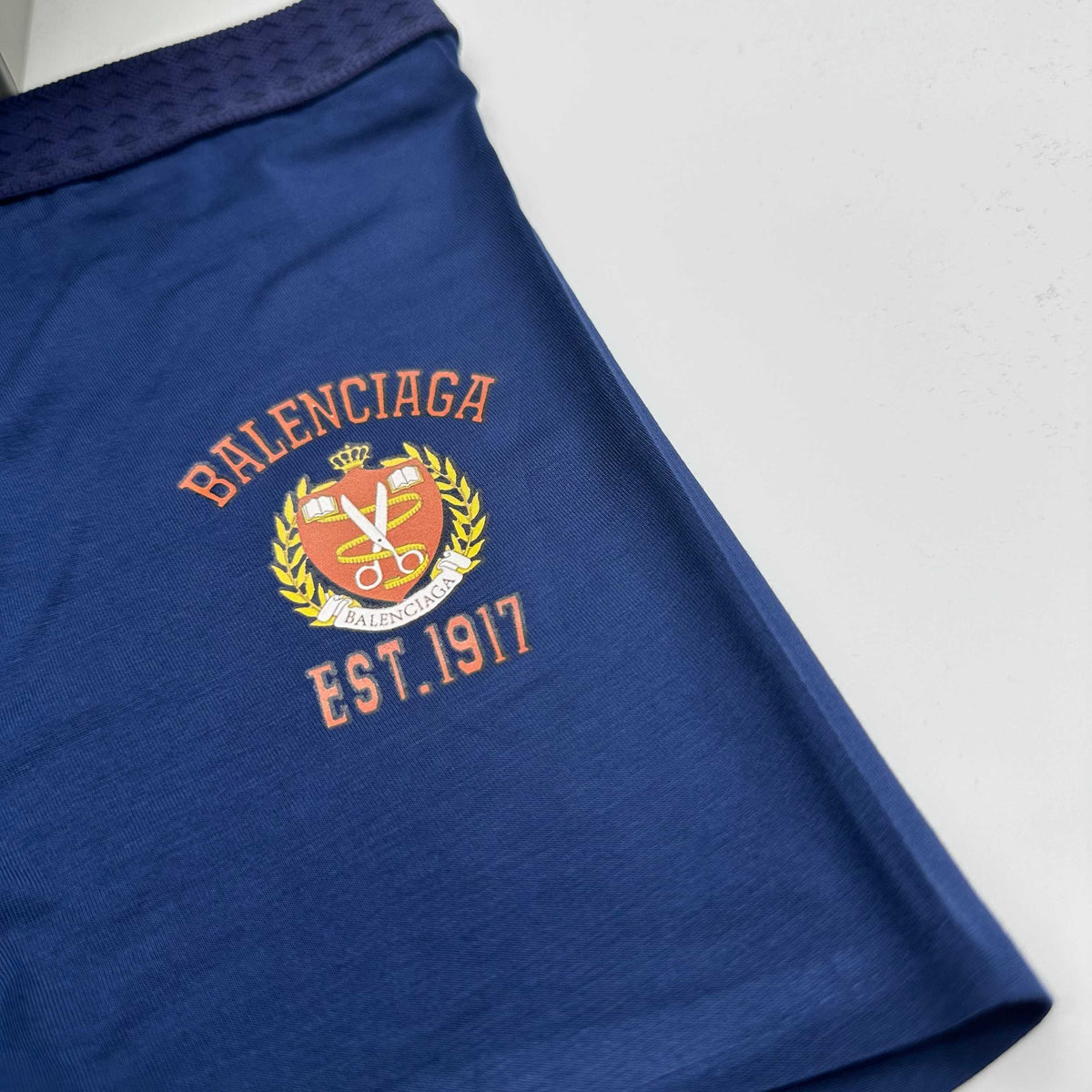 Balenciaga Grey Navy Yellow Shield Patch Boxer Briefs, image 6