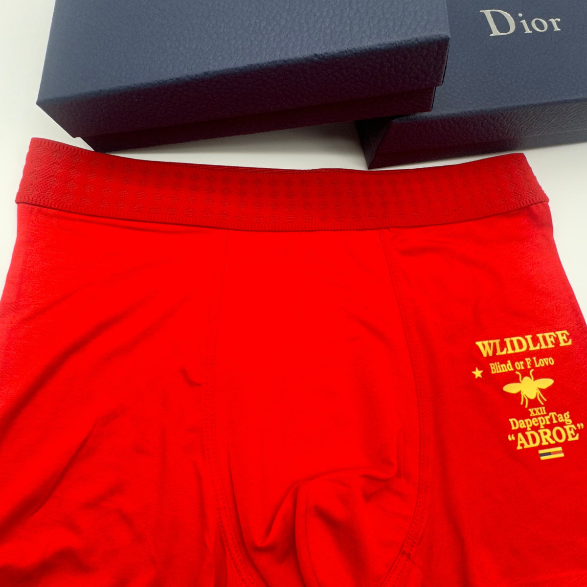 Dior Red Gold Small Text Panel Boxer Briefs, image 1