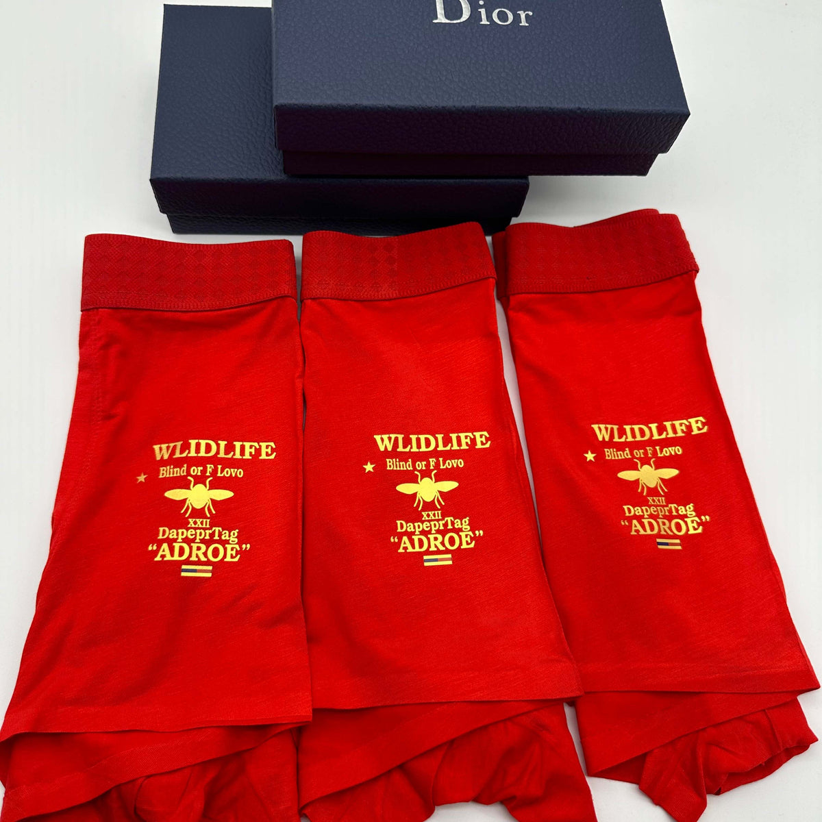Dior Red Gold Small Text Panel Boxer Briefs, image 5