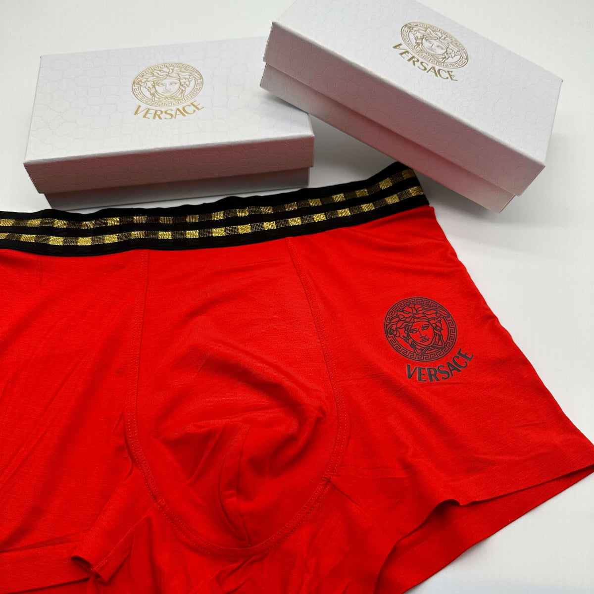Versace Red Triple Black Face Detail Boxer Briefs, image 4