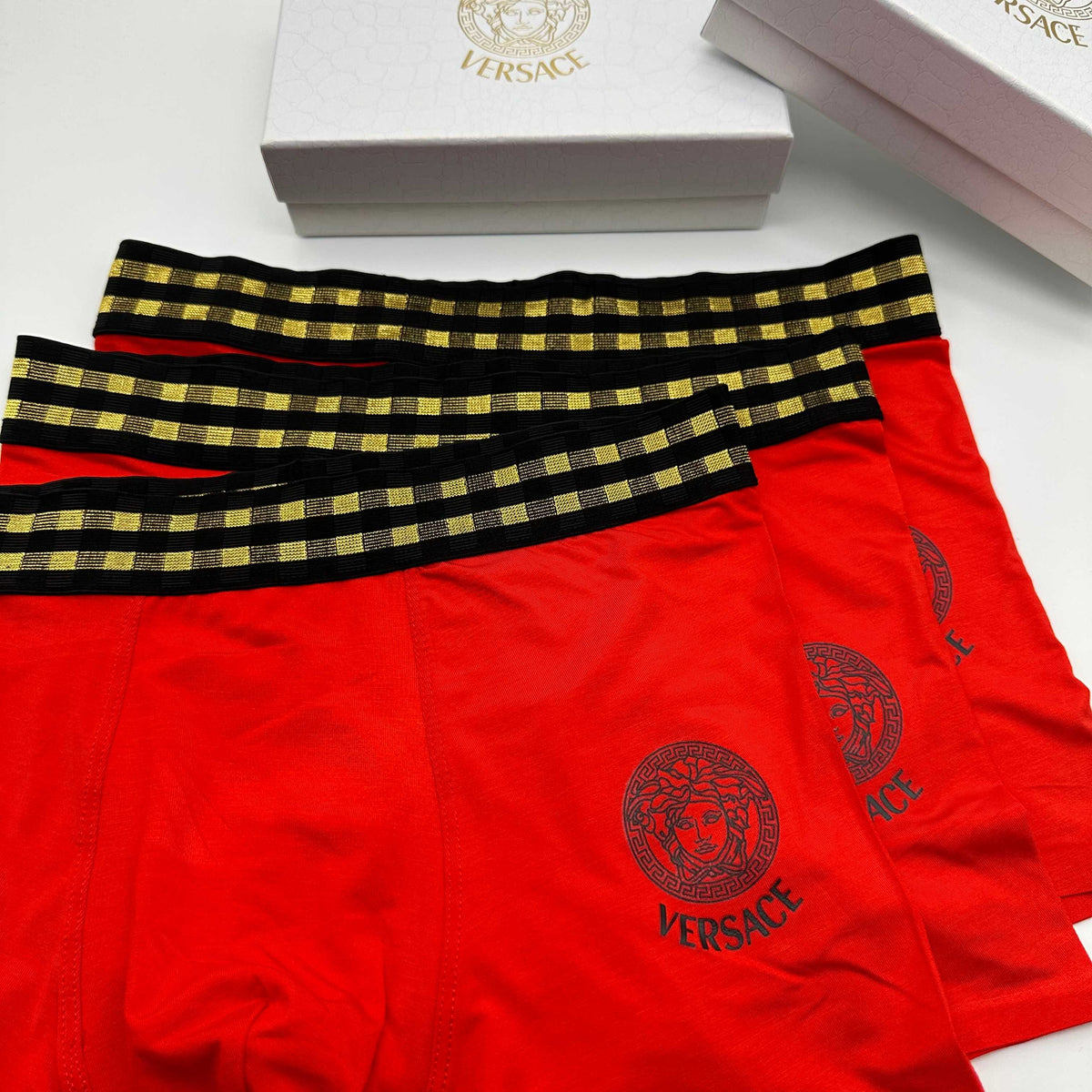 Versace Red Triple Black Face Detail Boxer Briefs, image 5