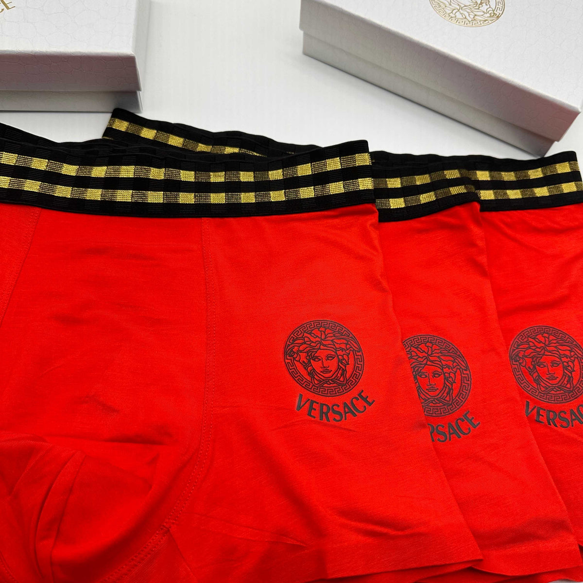 Versace Red Triple Black Face Detail Boxer Briefs, image 2