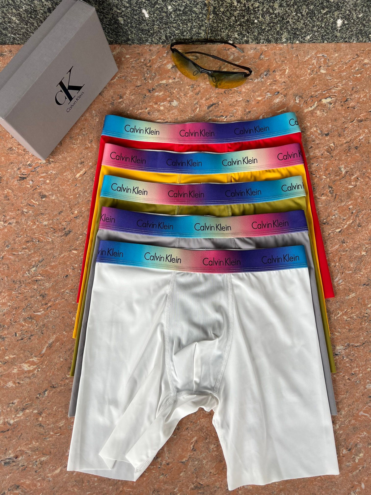 Louis Vuitton White Rainbow Waistband Stack Long-Leg Boxer Briefs, image 1