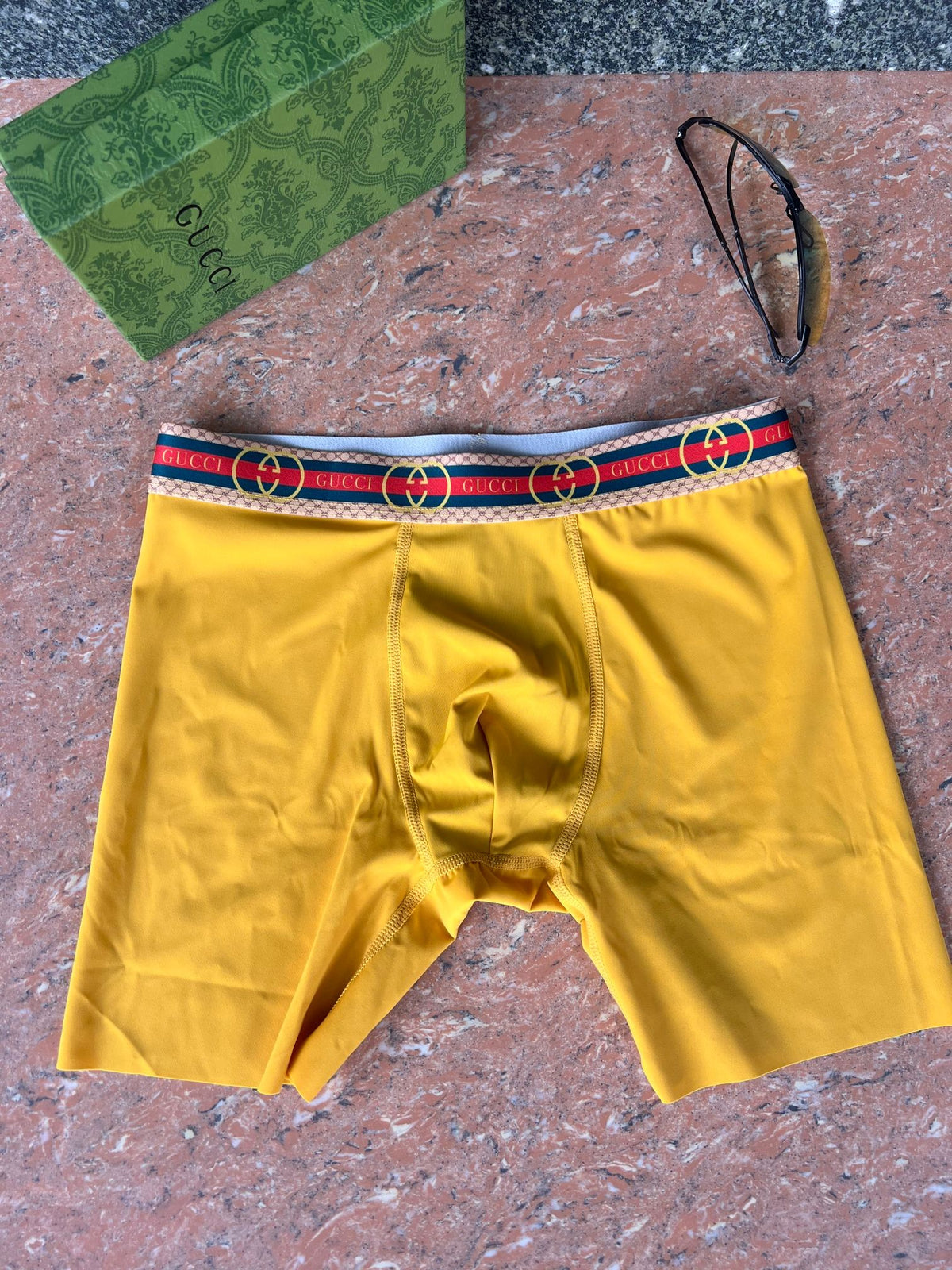 Gucci White Red Yellow Side Stripe Long-Leg Boxer Briefs, image 6