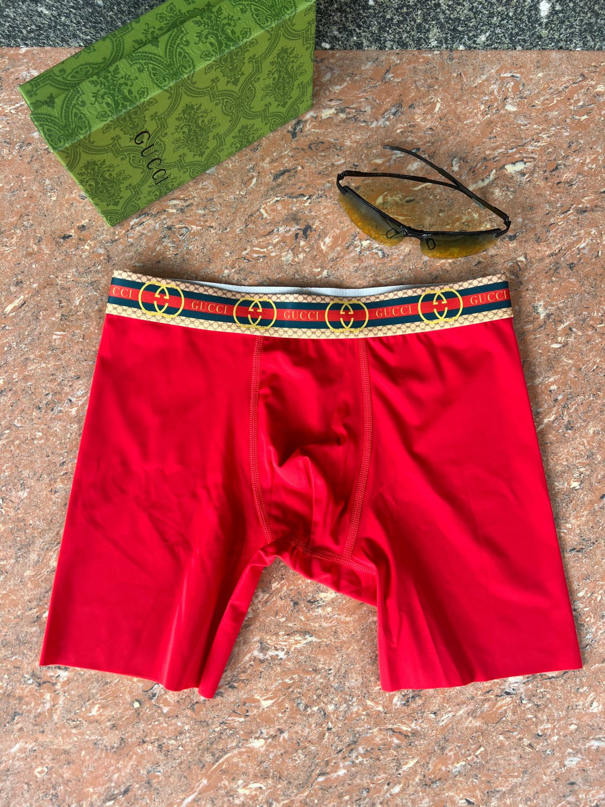 Gucci White Red Yellow Side Stripe Long-Leg Boxer Briefs, image 8