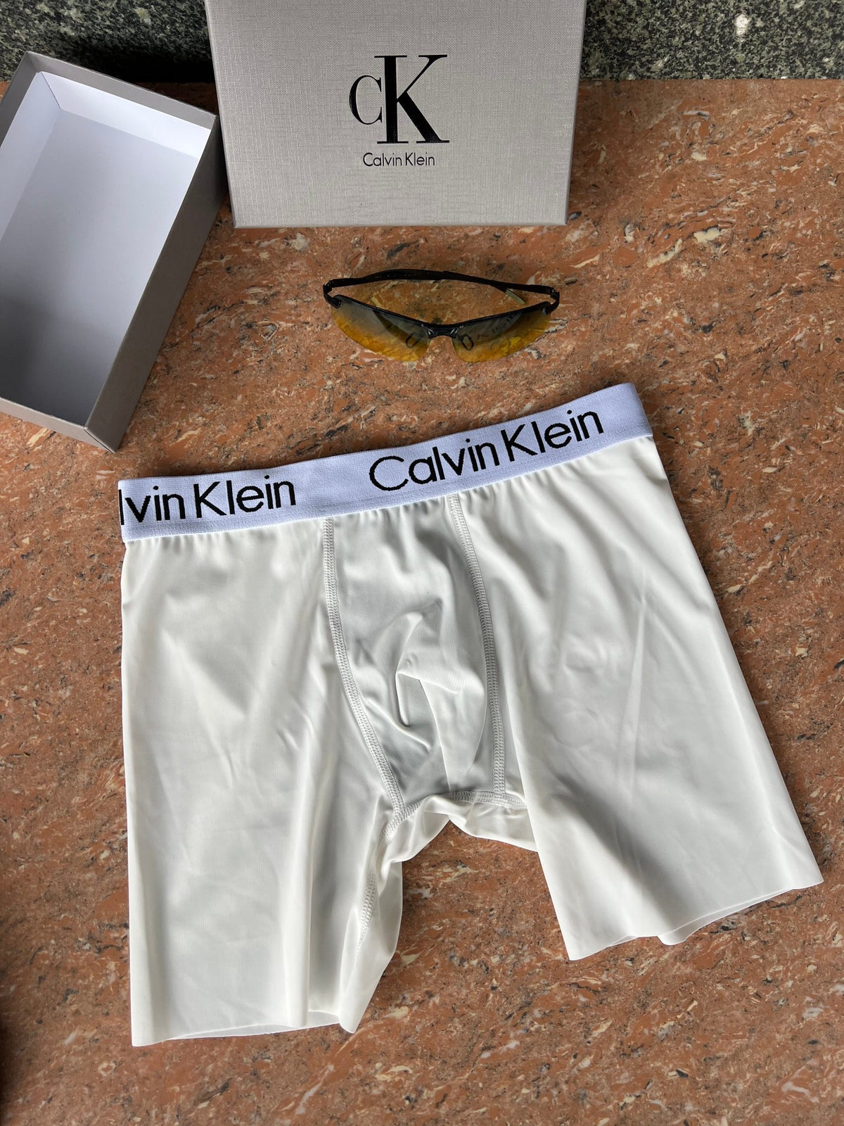 Calvin Klein Black Coloured Waistband Stack Long-Leg Boxer Briefs, image 4