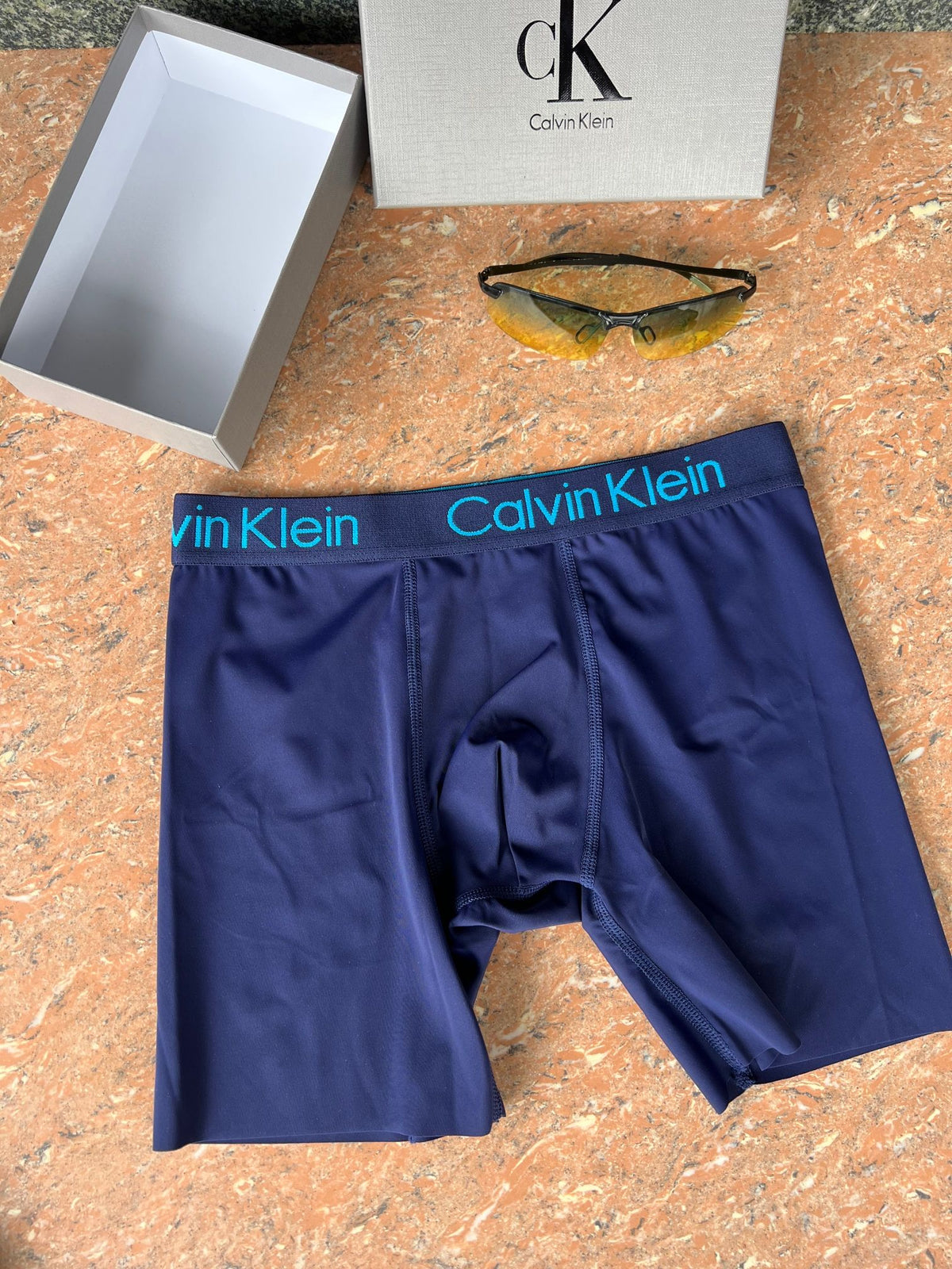 Calvin Klein Black Coloured Waistband Stack Long-Leg Boxer Briefs, image 7