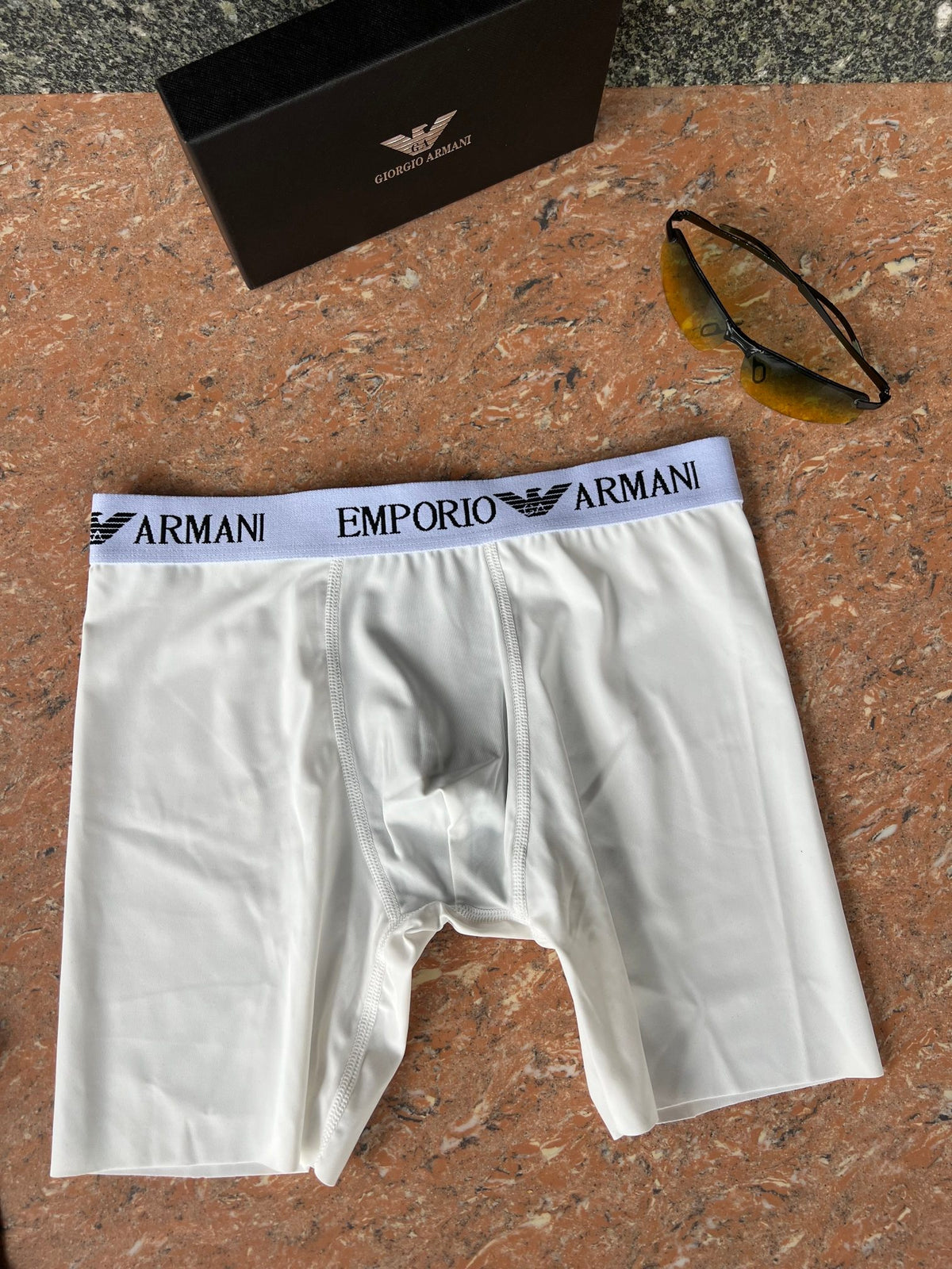 Emporio Armani Black Multicolour Letter Waistbands Long-Leg Boxer Briefs, image 5