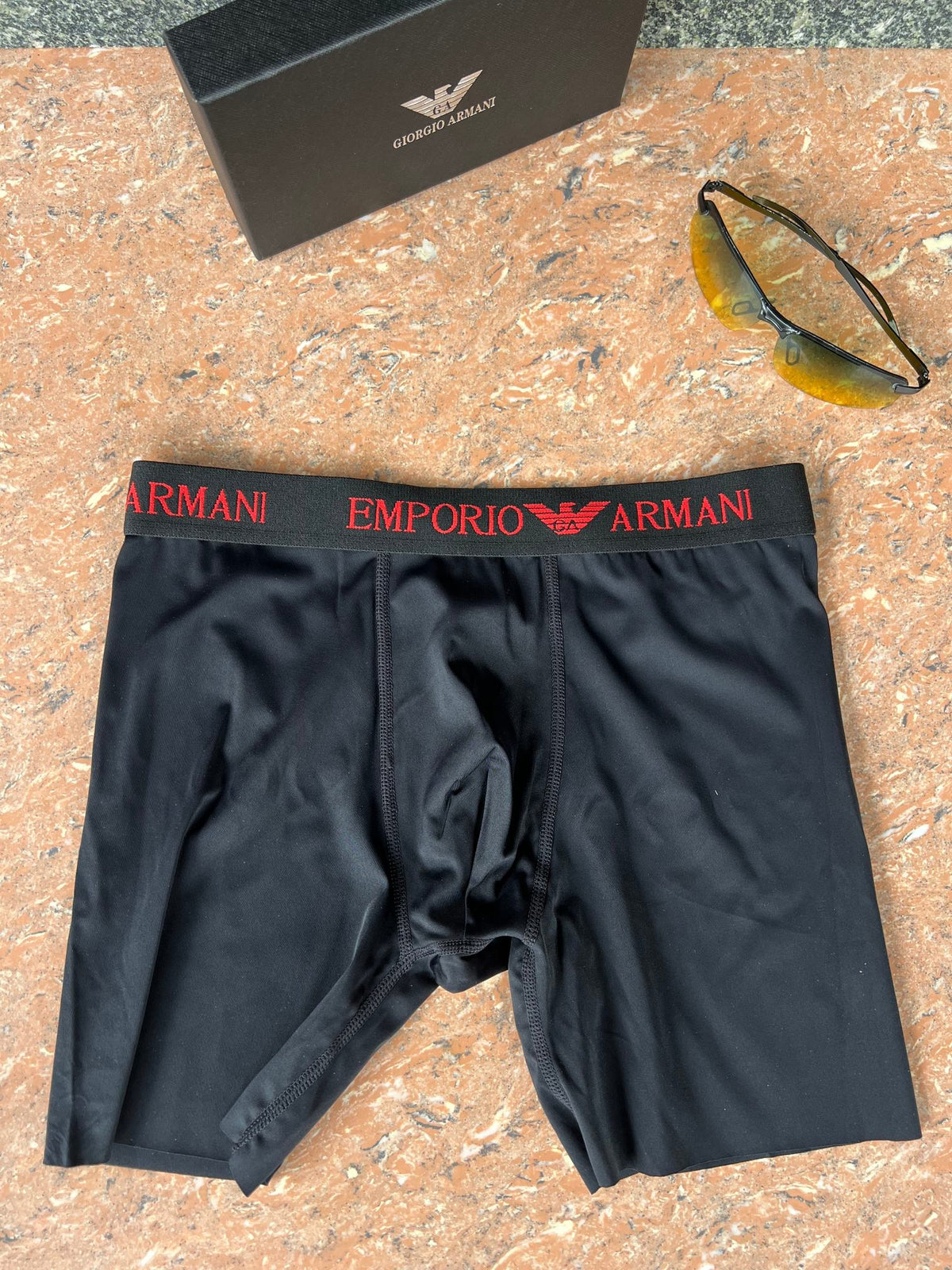 Emporio Armani Black Multicolour Letter Waistbands Long-Leg Boxer Briefs, image 8