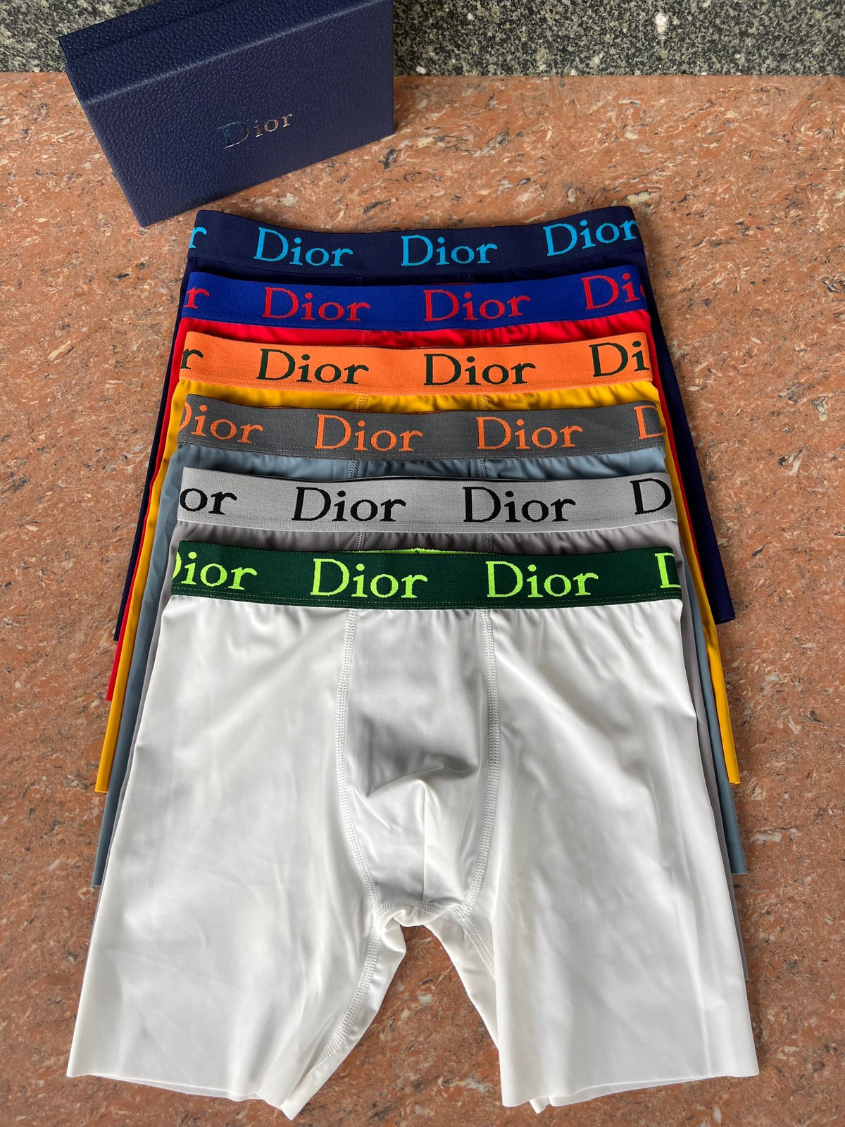 Dior White Multicolour Letter Waist Long-Leg Boxer Briefs, image 1
