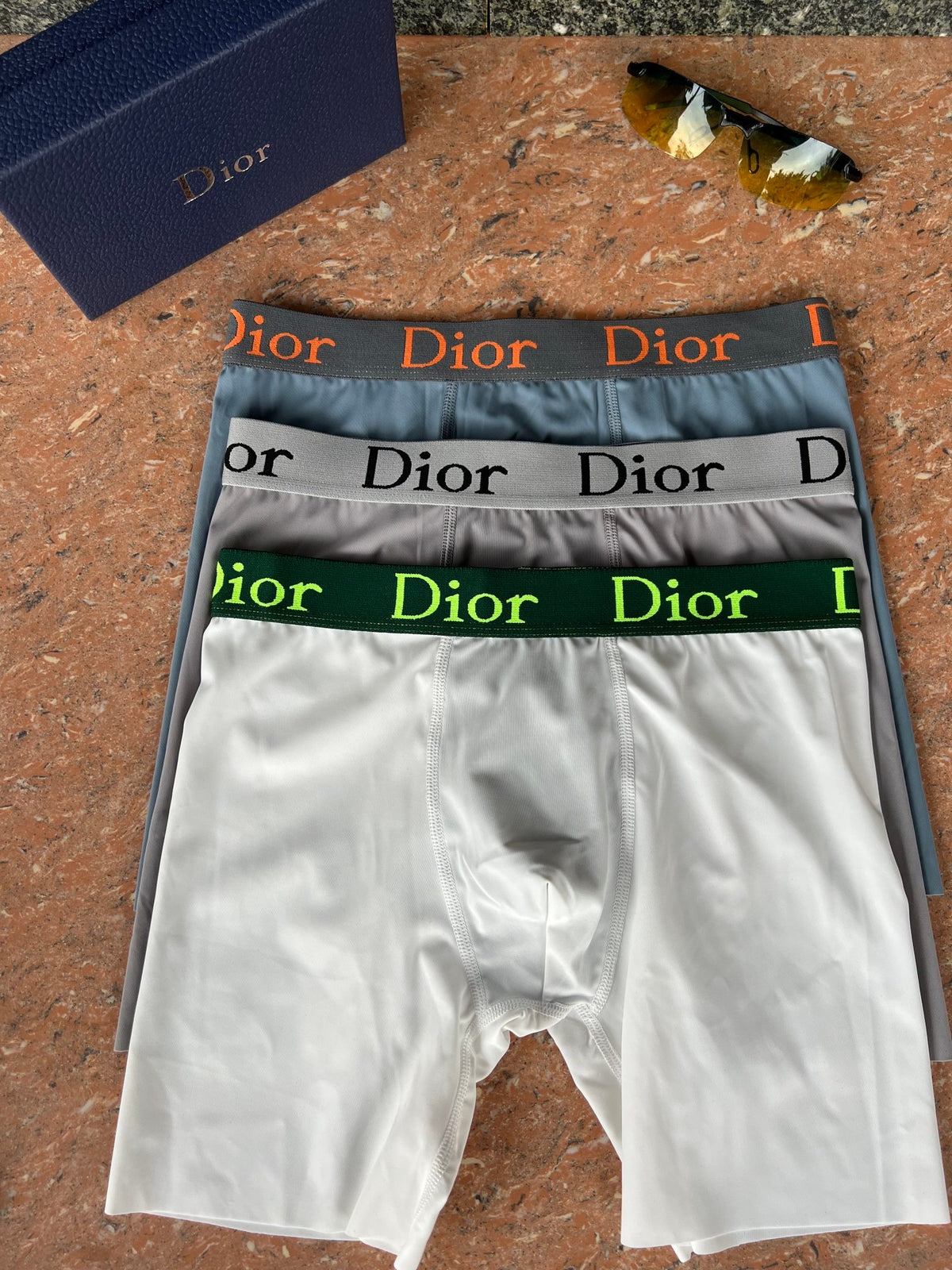 Dior White Multicolour Letter Waist Long-Leg Boxer Briefs, image 2