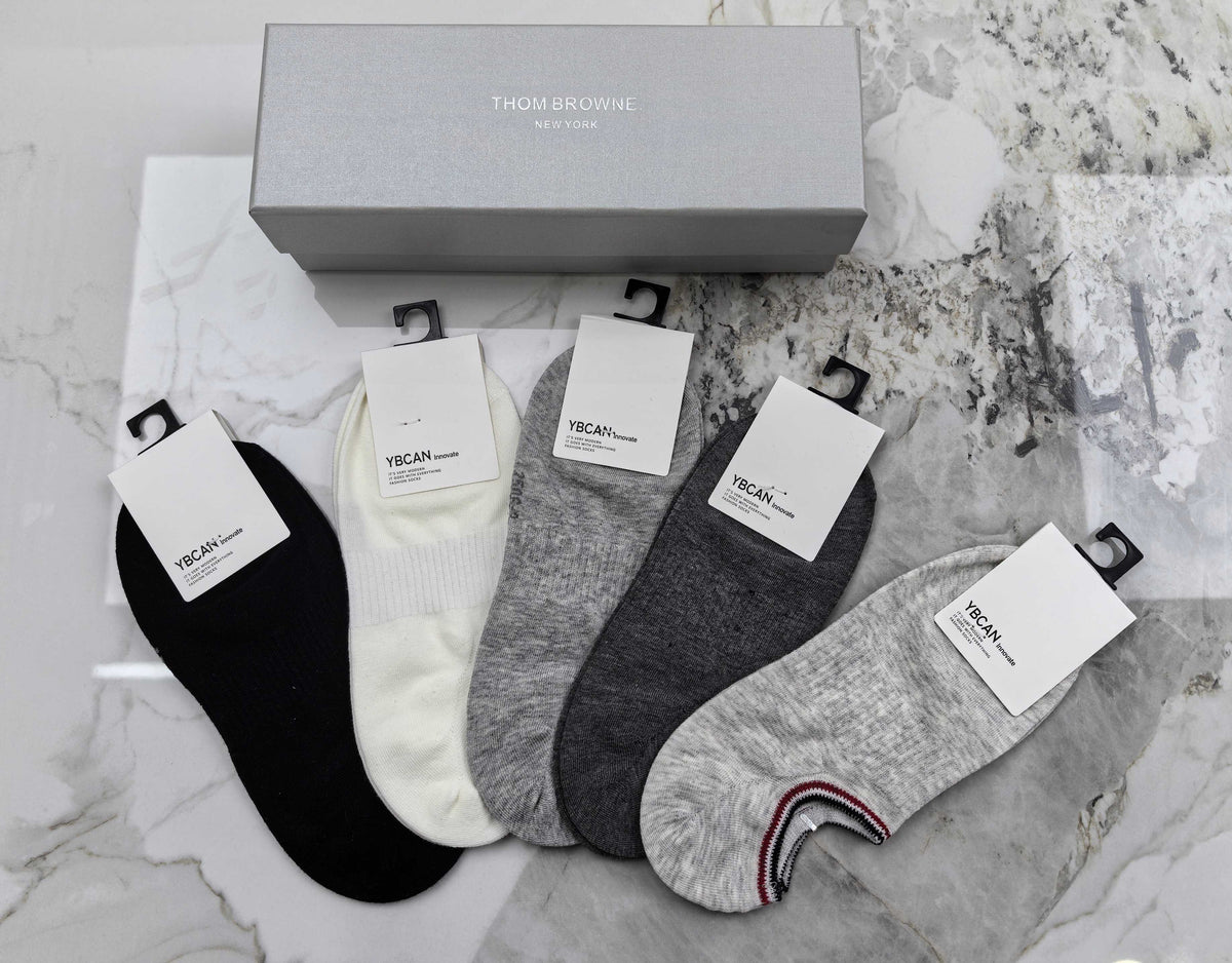 Gucci Black White Grey Fine Monogram Ankle Socks, image 4