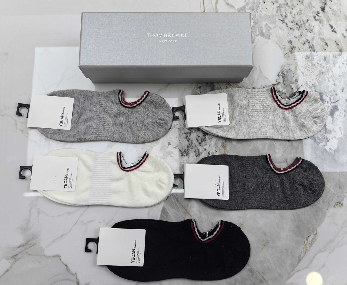 Gucci Black White Grey Fine Monogram Ankle Socks, image 5