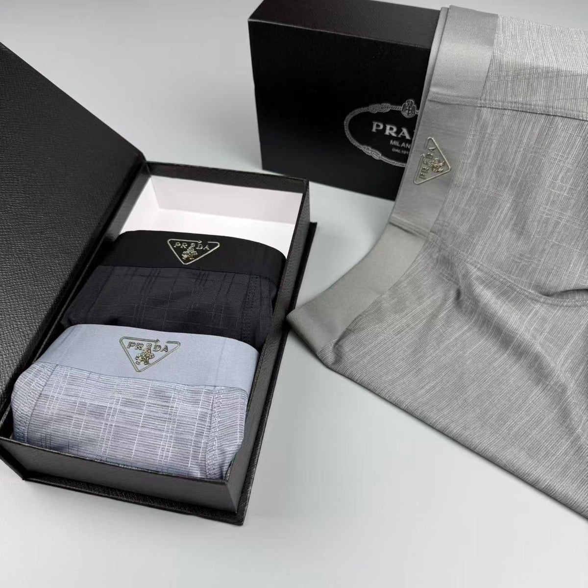 Prada Dark Grey Extended Leg Long-Leg Boxer Briefs, image 5